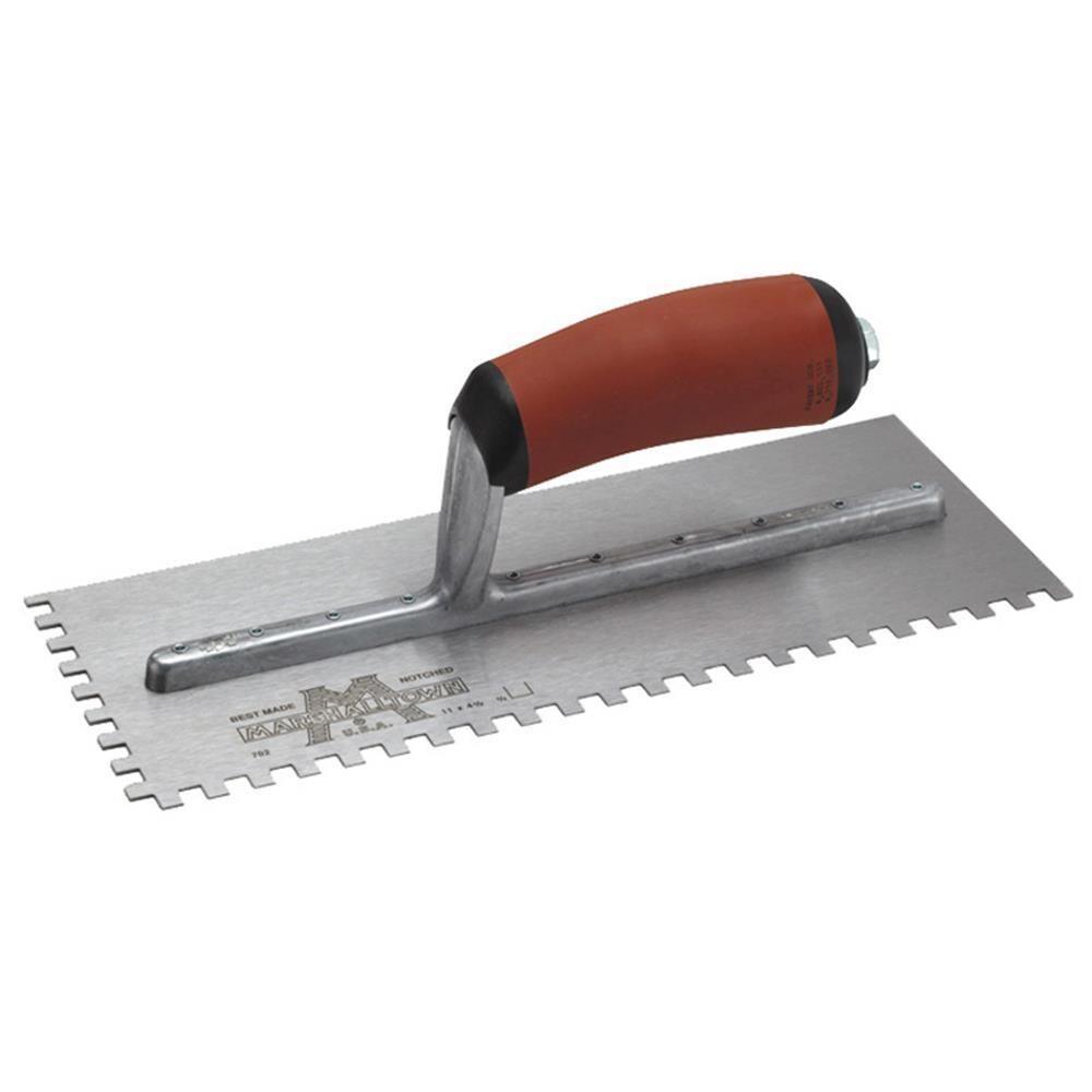 Marshalltown 3/8 Layflat Notched Trowel, 16 x 4 Blade