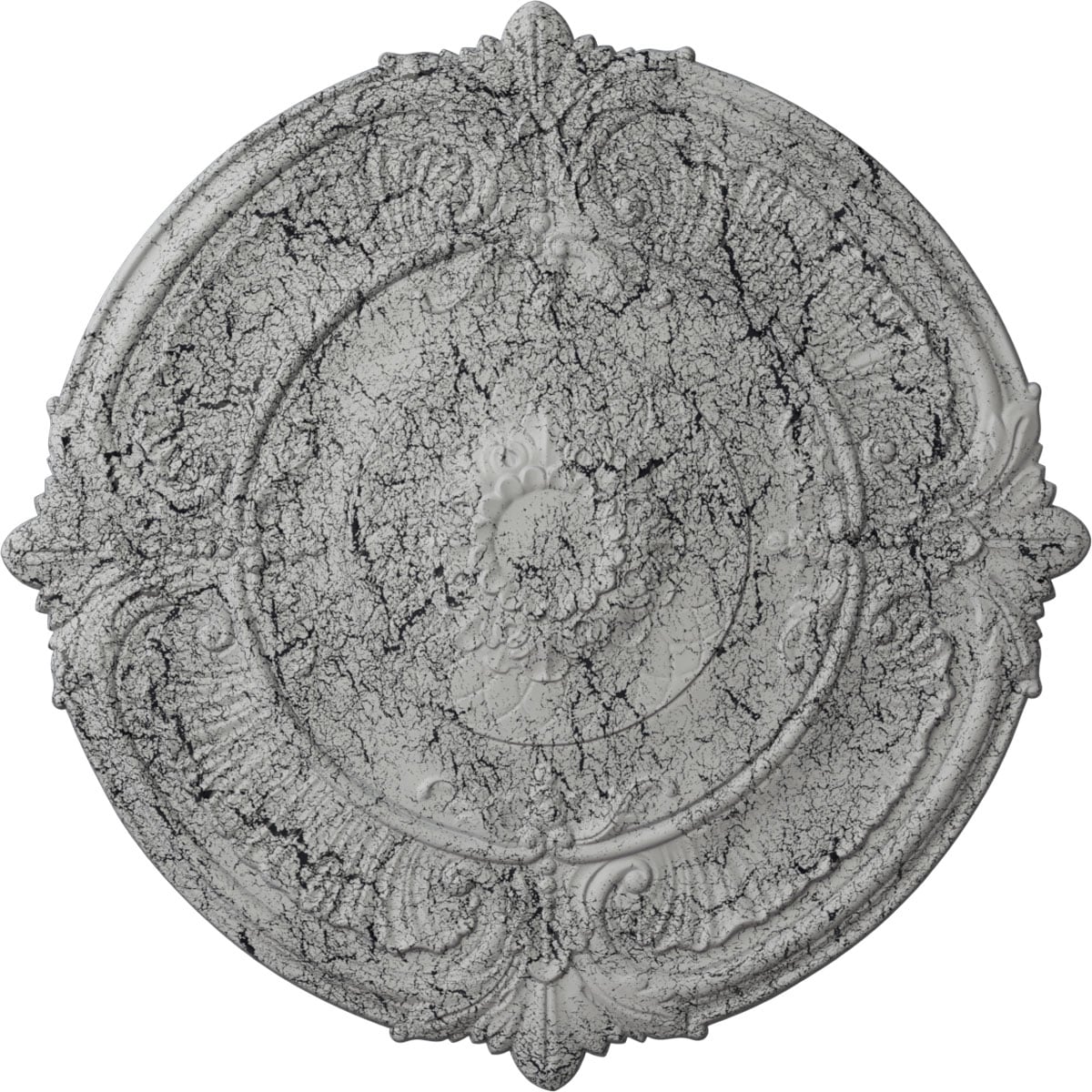 Ekena Millwork CM39ATUWC Attica 39.5-in W x 39.5-in L Painted Ultra Pure White Crackle Polyurethane Whole Ceiling Medallion