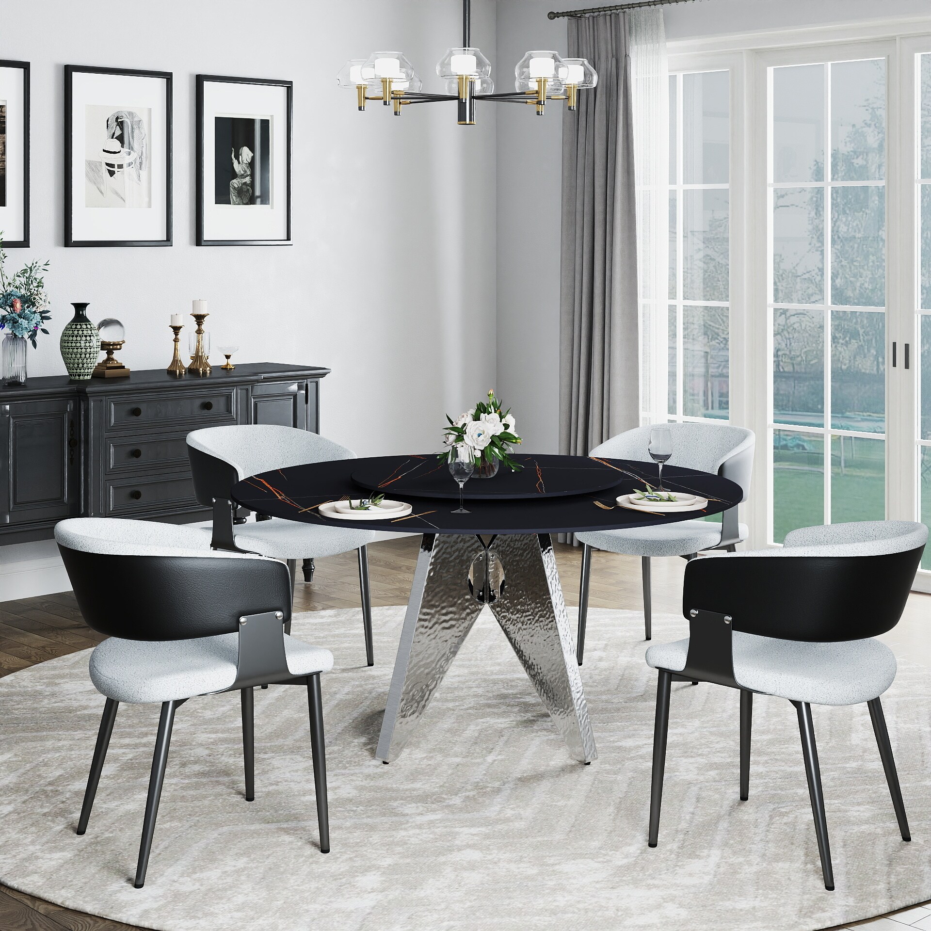 BuotiqHom DH-AT-150B80B-8S Dining-Tables - View #5