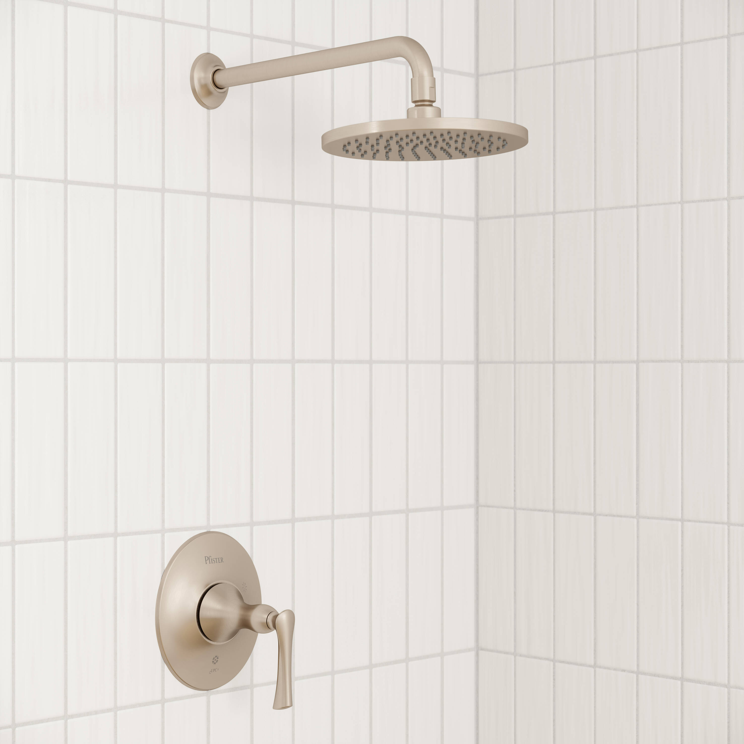 Brushed Nickel Rainfall Wall Mounted Shower Faucet