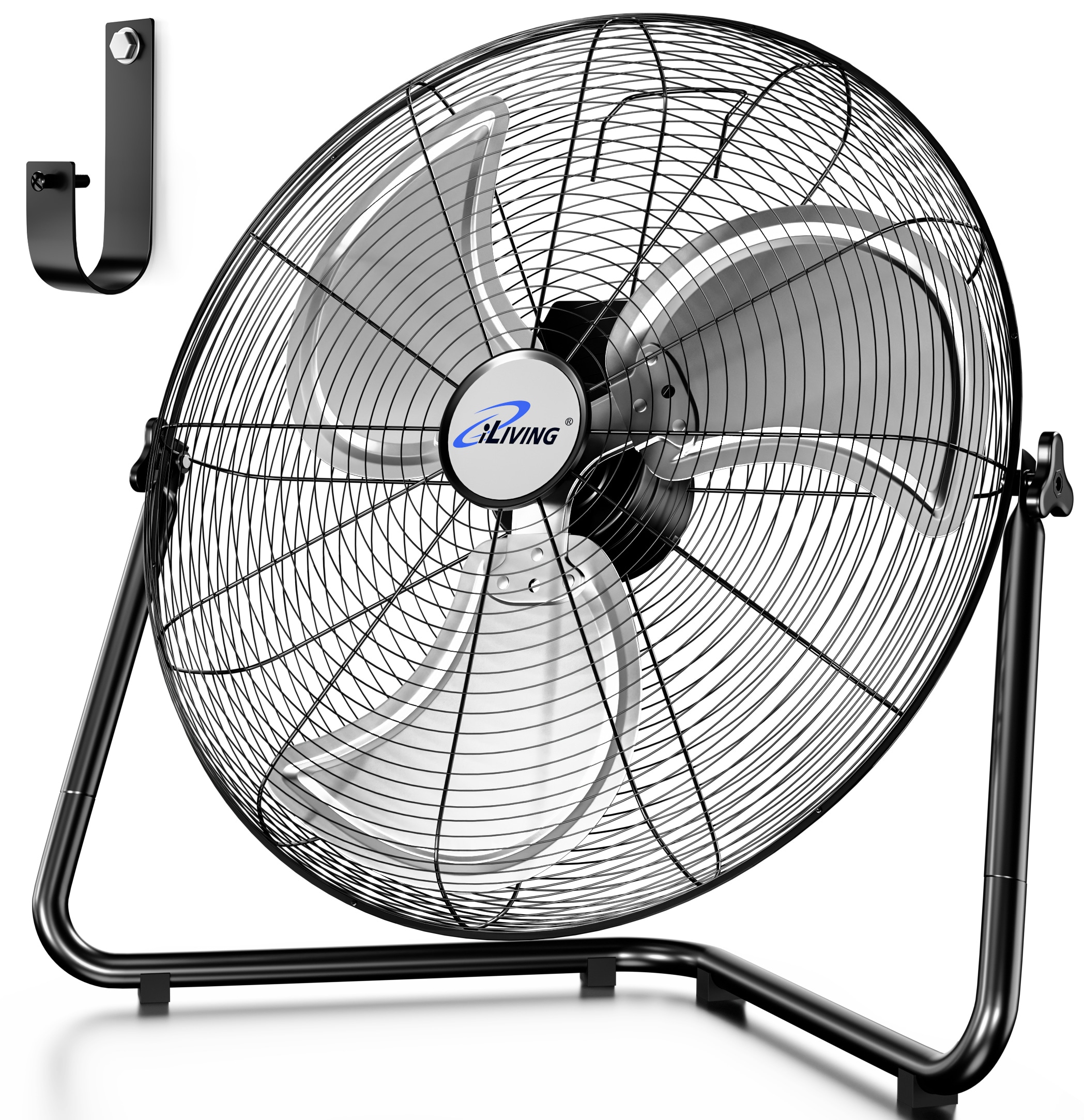 iLIVING 20-in 120 -Volt High Velocity Indoor Black Desk Fan