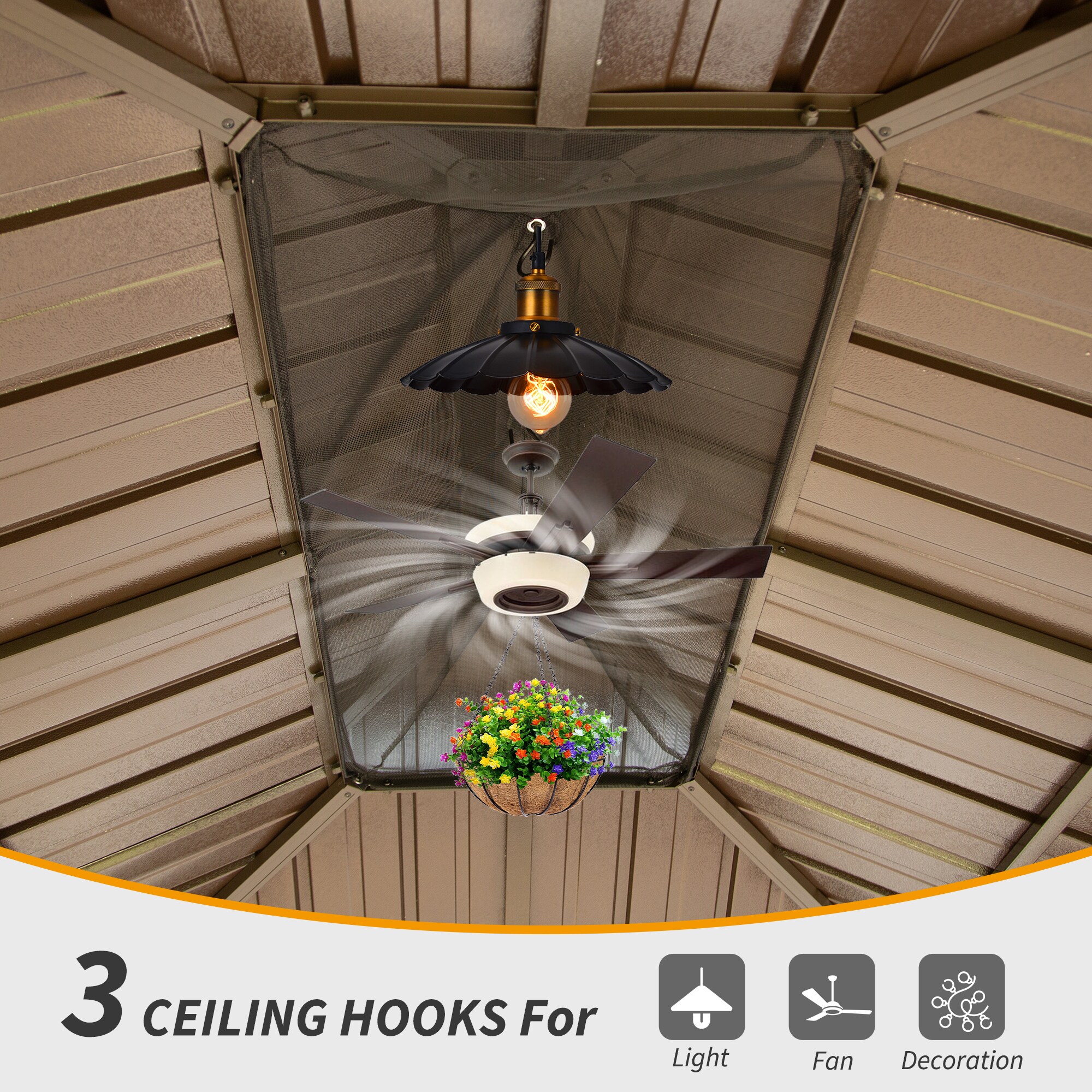 Clihome CL-FOSC00149 Wood-Resin-Gazebos - View #6