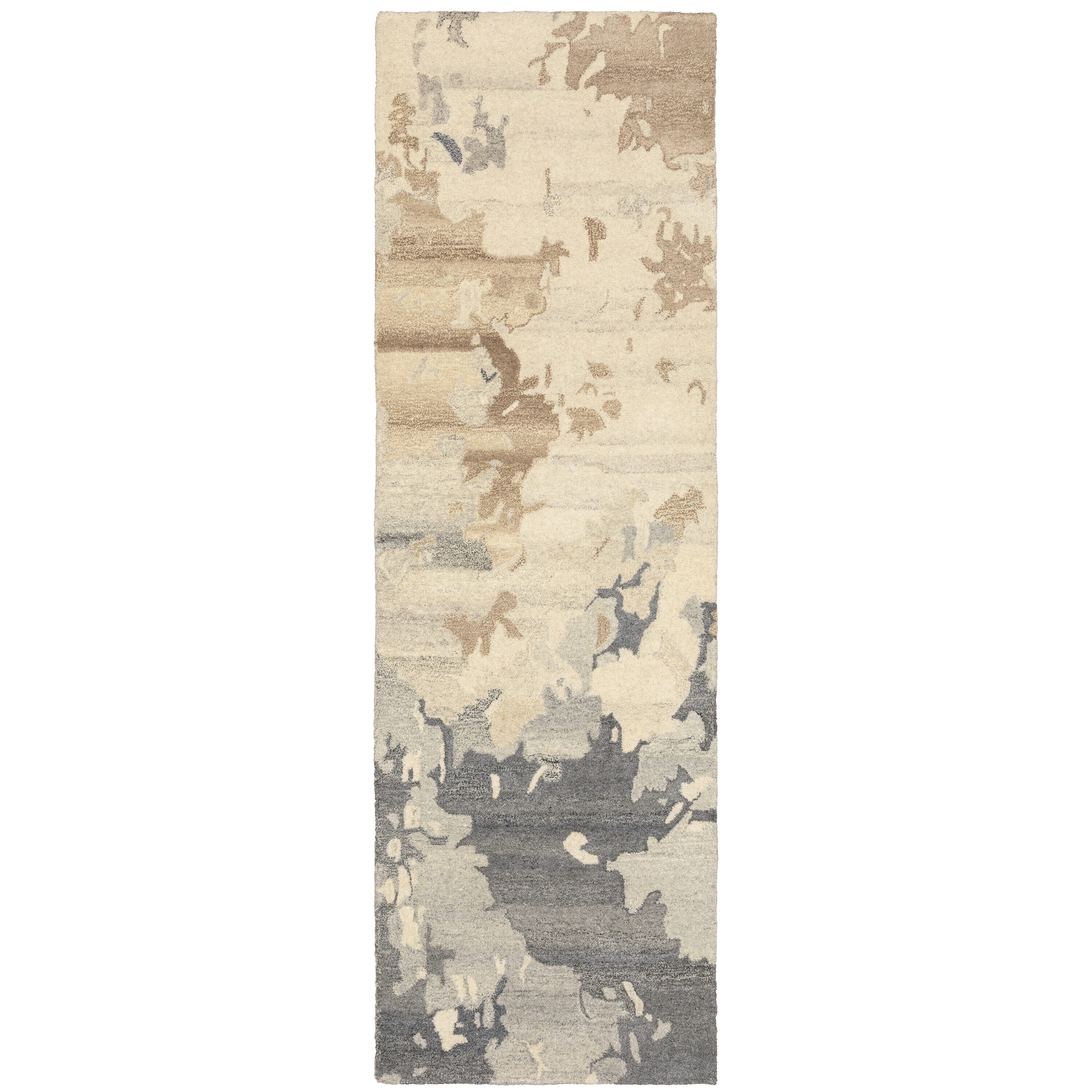 Archer Lane 680ANA93L Shadow 2 x 8 (ft) Tufted Wool Beige Rectangular Indoor Abstract Runner rug