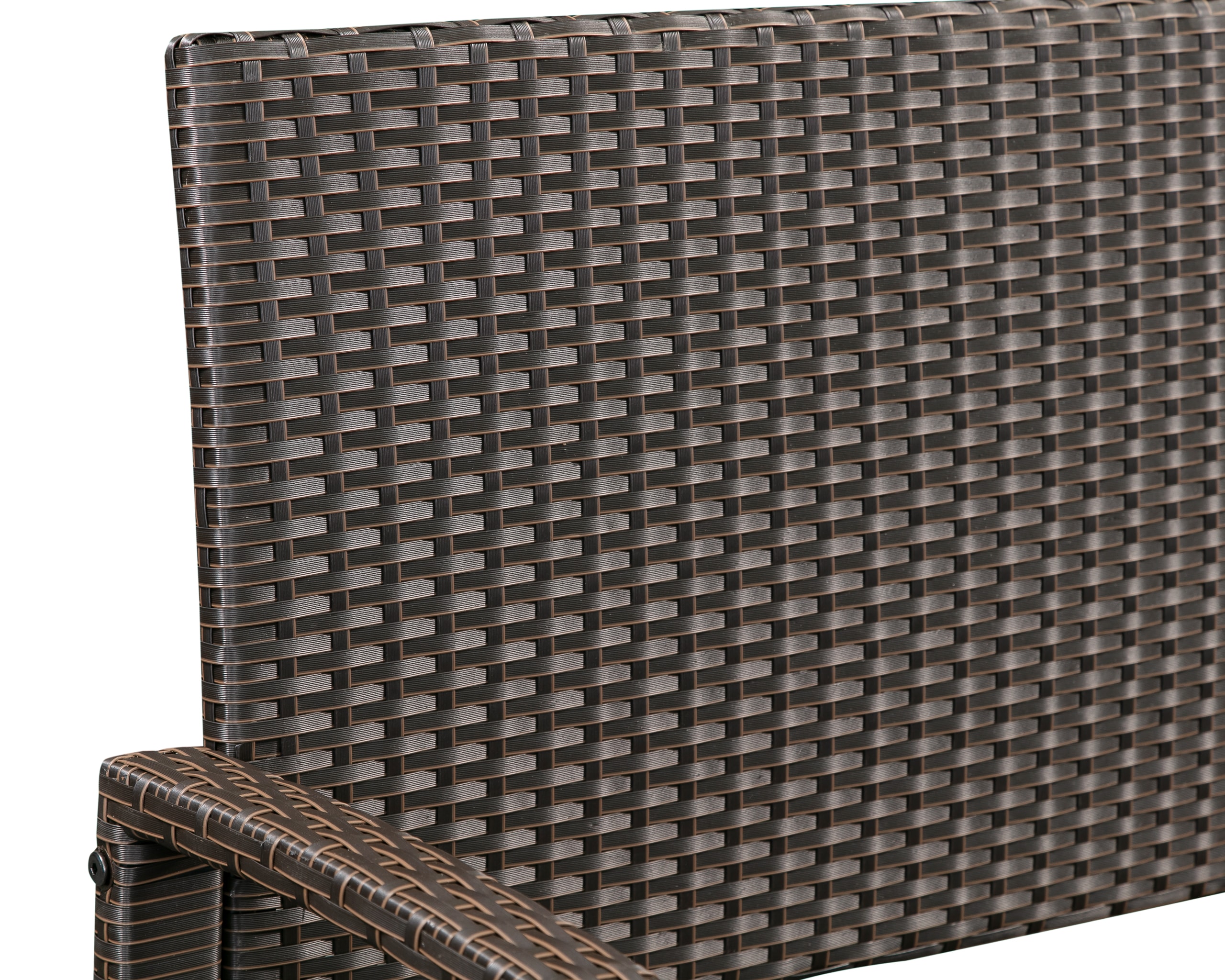 Mocha Resin Wicker Outdoor Bench with Steel Frame