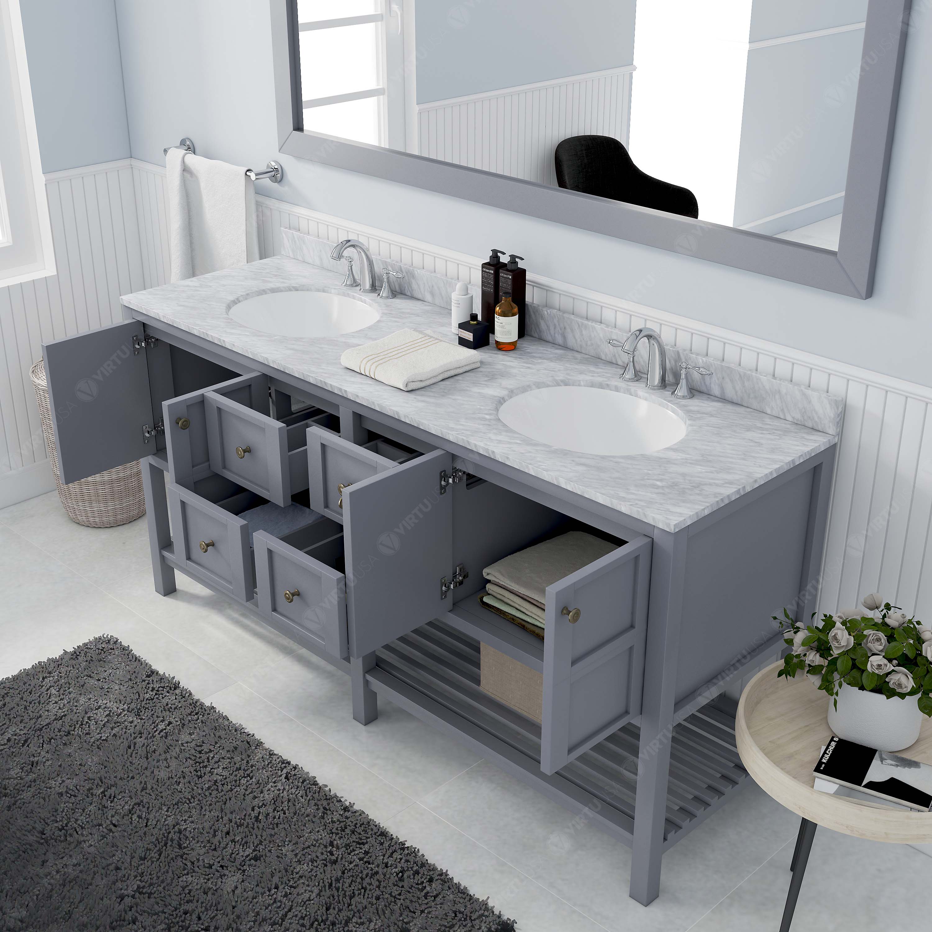 Virtu USA ED-30072-WMRO-GR Bath-Vanity-Combo - View #4