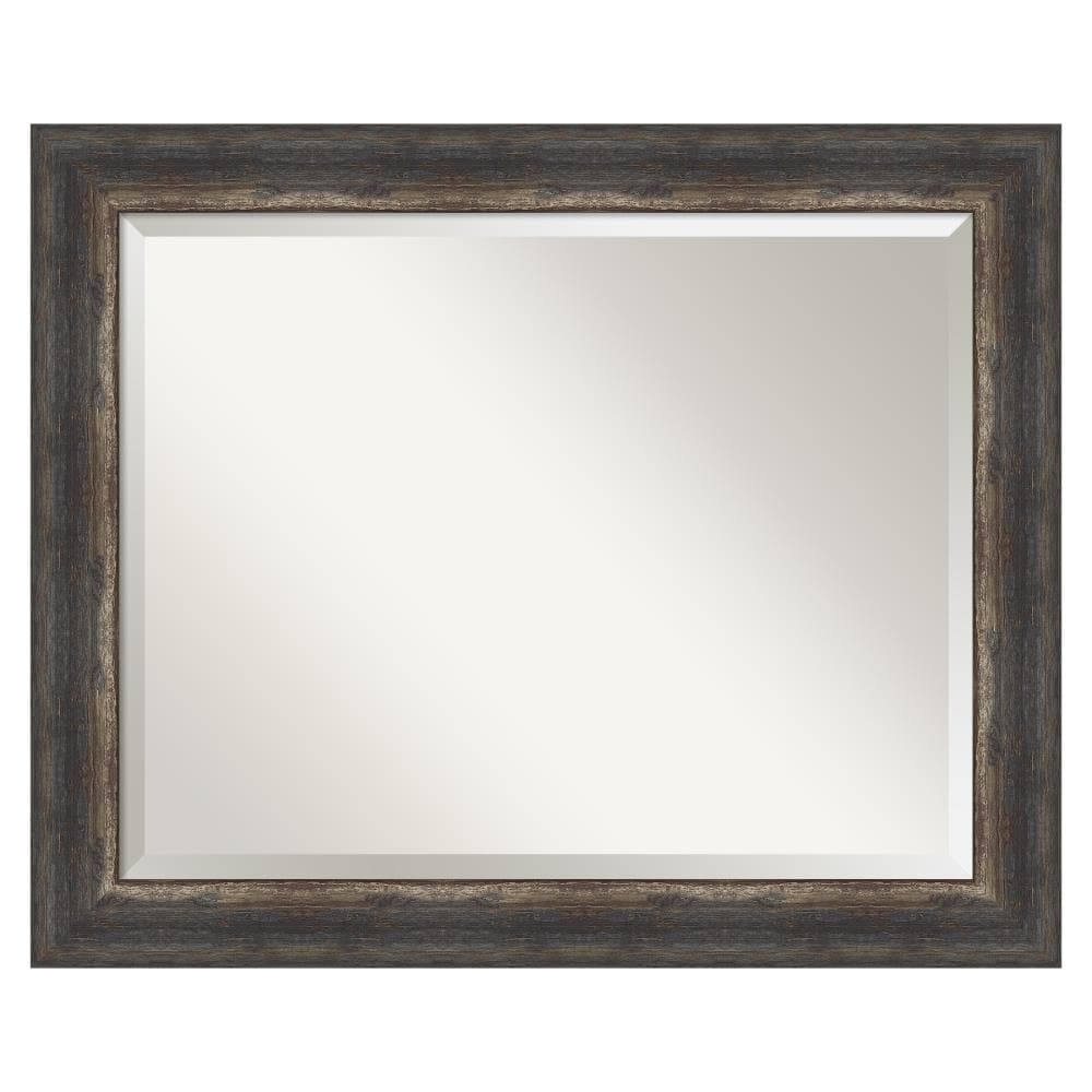 Amanti Art DSW4960932 Bark 33.25-Inches x 27.25-Inches Framed Rectangle Bathroom Vanity Mirror ( Distressed Black,Brown,Silver )