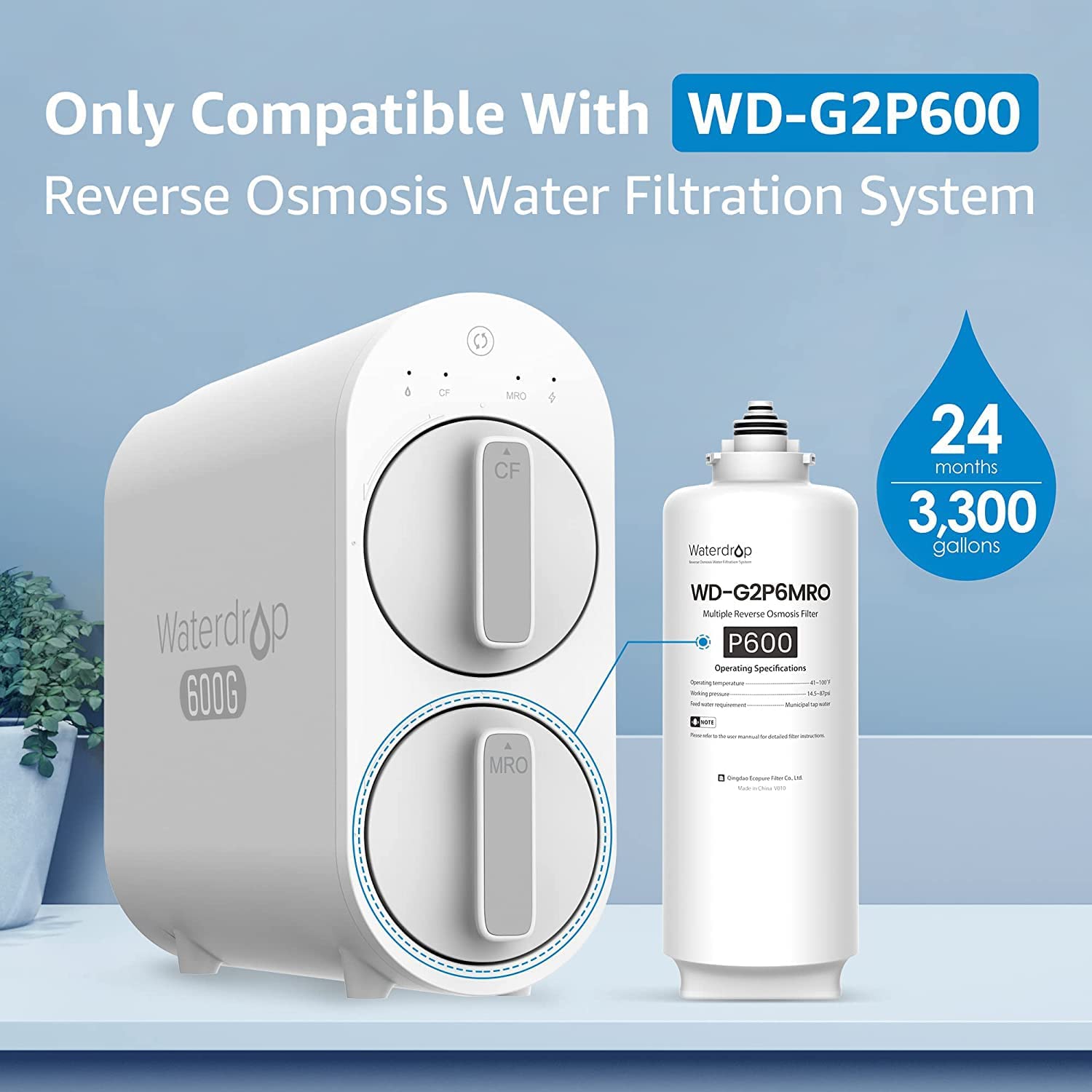 Waterdrop Waterdrop WD-G3-N2RO Replacement Filter Reverse Osmosis