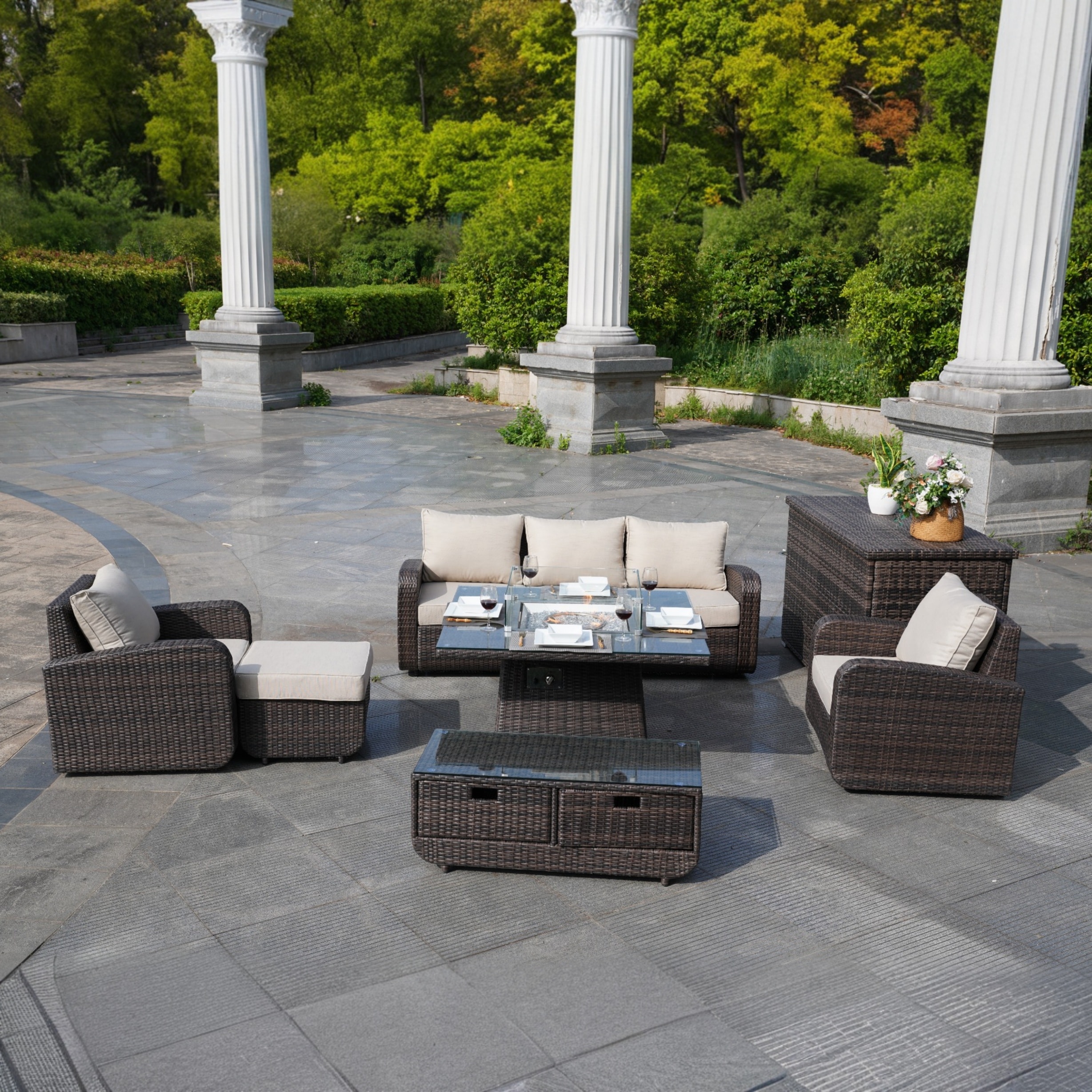 Direct Wicker DWG-041515&3256B-BR Patio-Dining-Sets - View #4