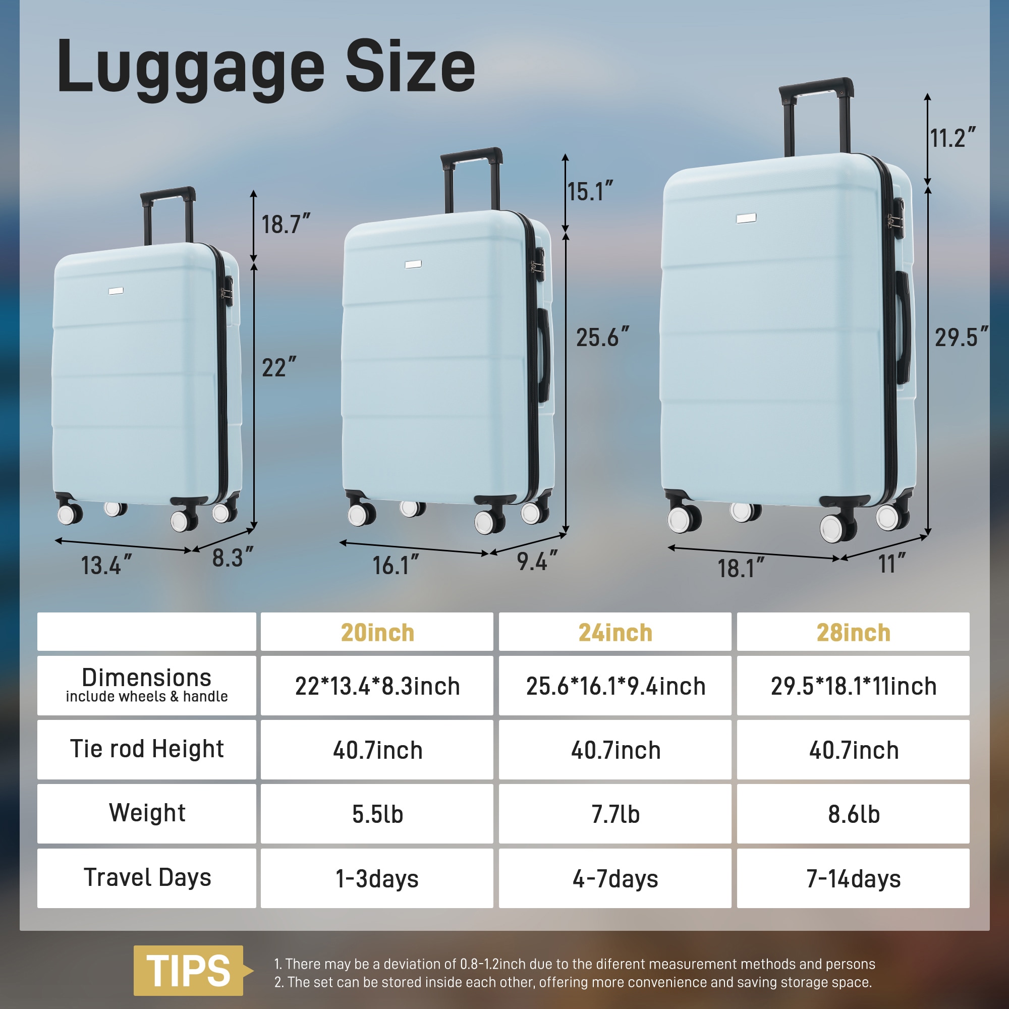 SINOFURN SYD9400019DB Luggage-And-Luggage-Sets - View #9