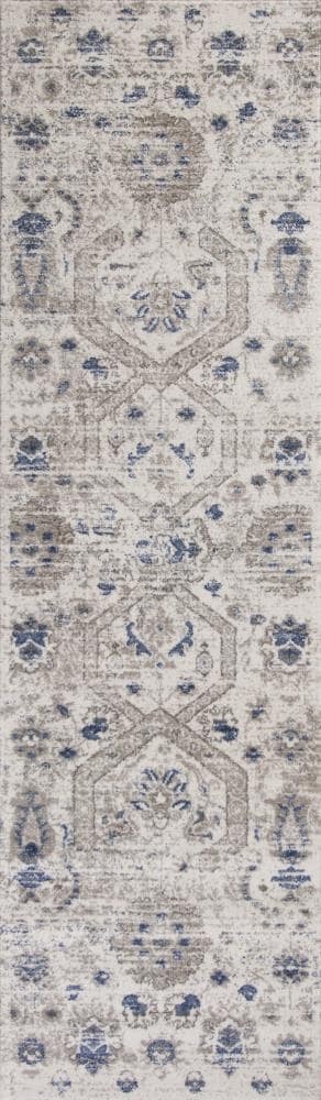 KAS Rugs 9481 Seville 2 X 8 (ft) Ivory Indoor Medallion French Country Runner Rug