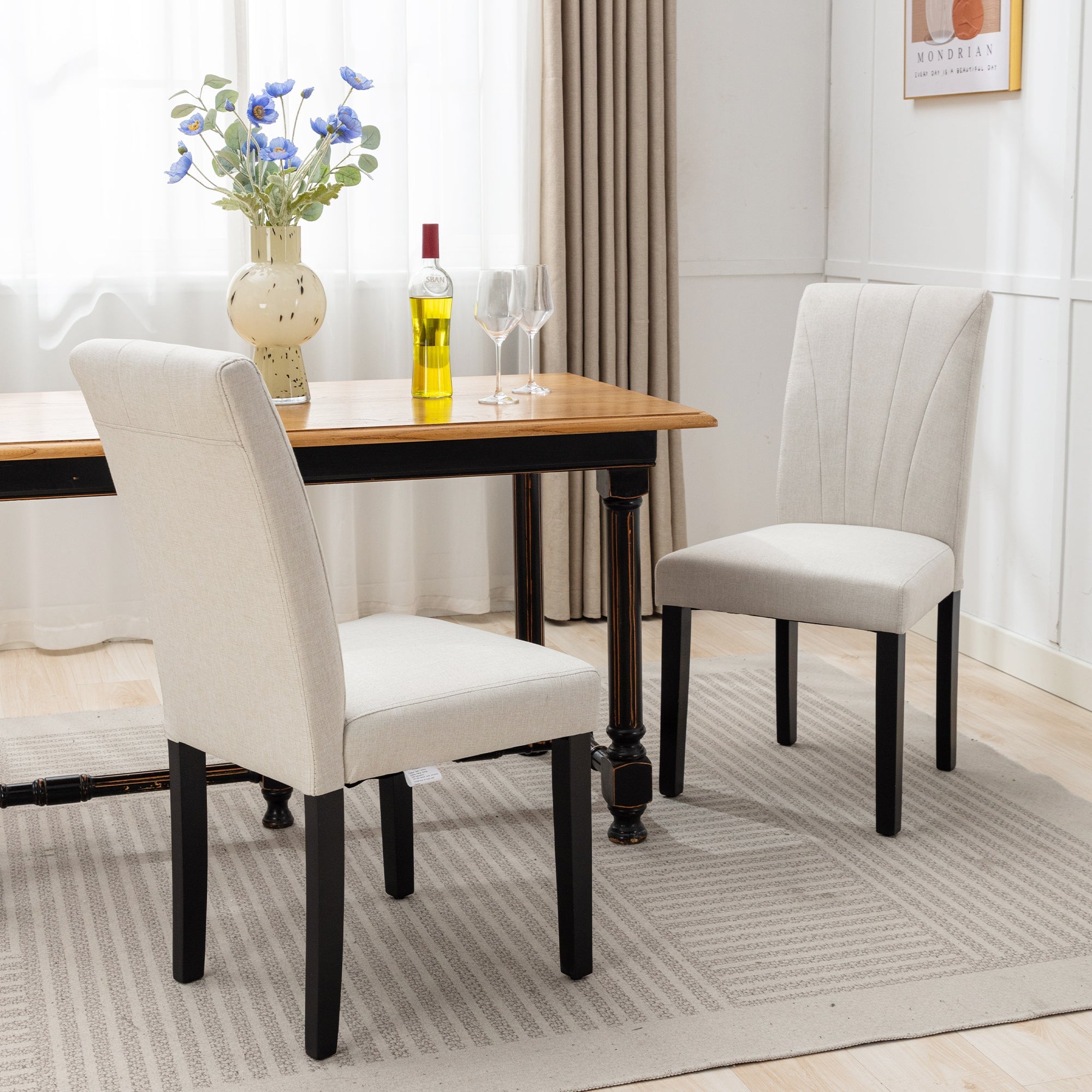 Vecelo LOE-DC02-TAN-2P Dining-Chairs - View #2