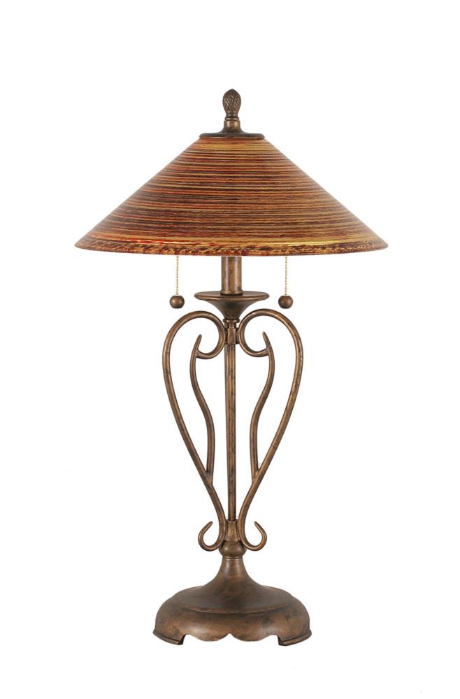  LWTK007117 27-in Bronze Table Lamp with Glass Shade