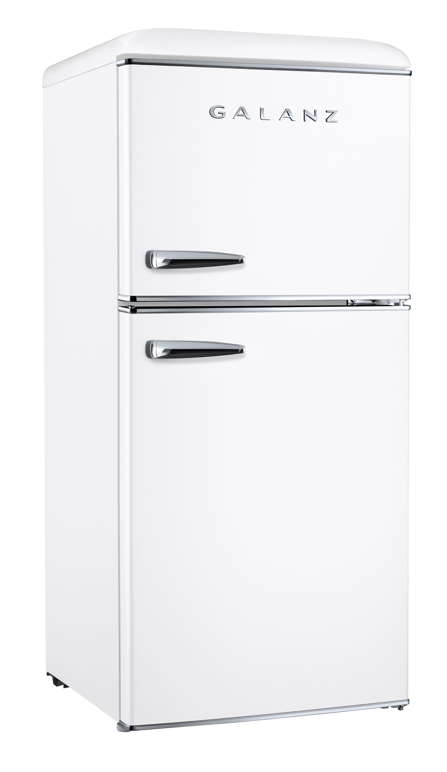 Galanz 3.1-cu ft retro dual door refrigerator 3.1-cu ft Standard-depth  Freestanding Mini Fridge Freezer Compartment (Vinyl Black) ENERGY STAR at