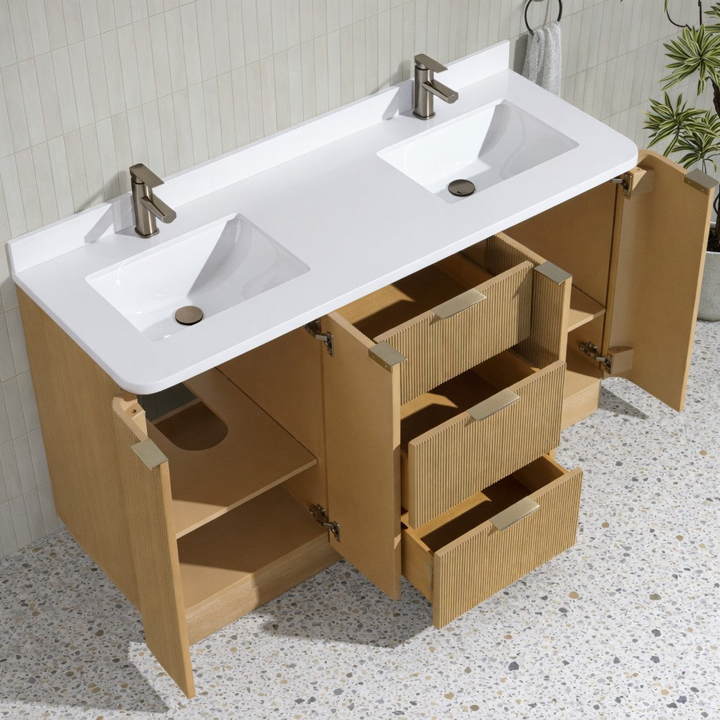Ari Kitchen & Bath AKB-CALAMIGO-60-OAK Bath-Vanity-Combo - View #3