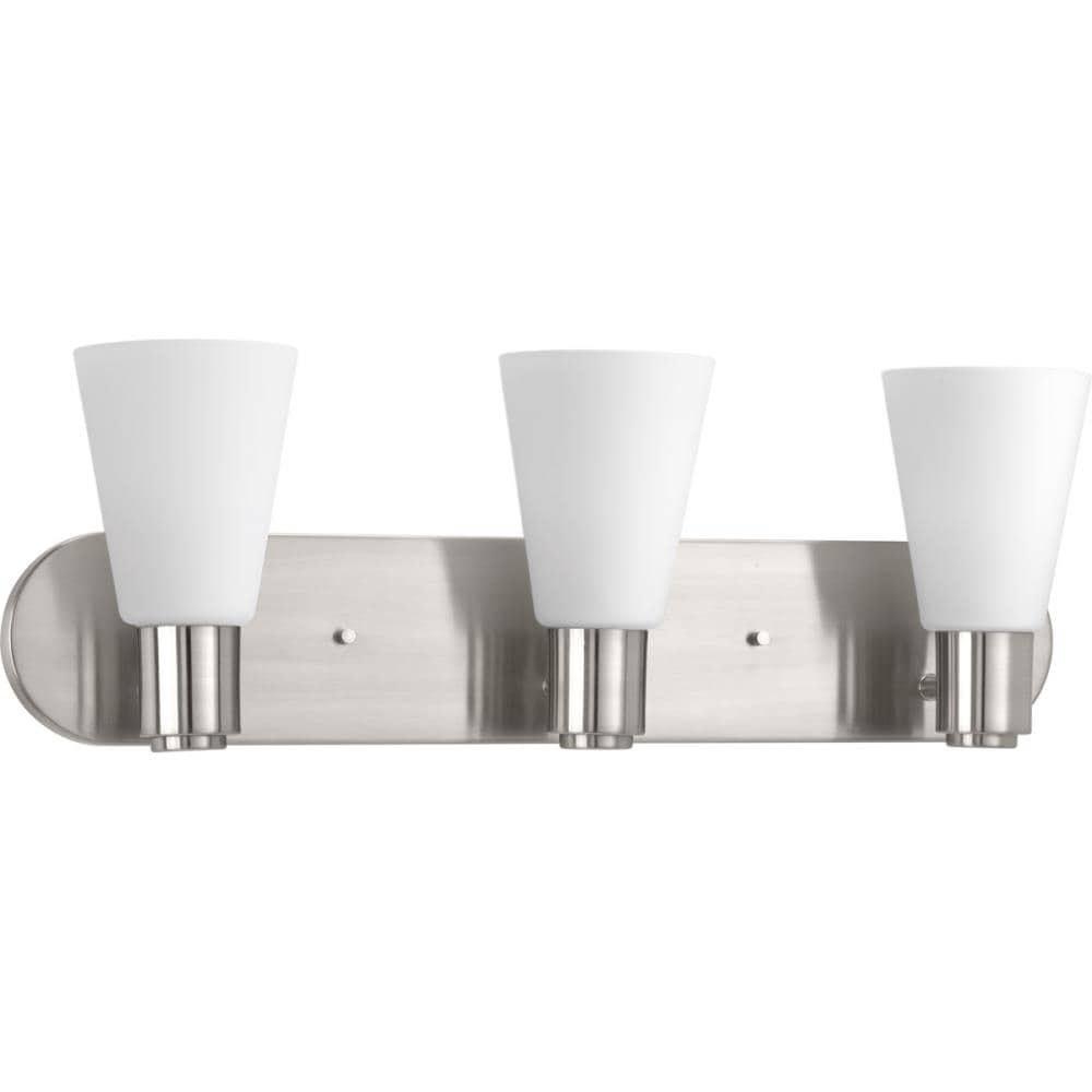 Progress Lighting P2156-09 Logic 3-Light Brushed Nickel Transitional Vanity Light