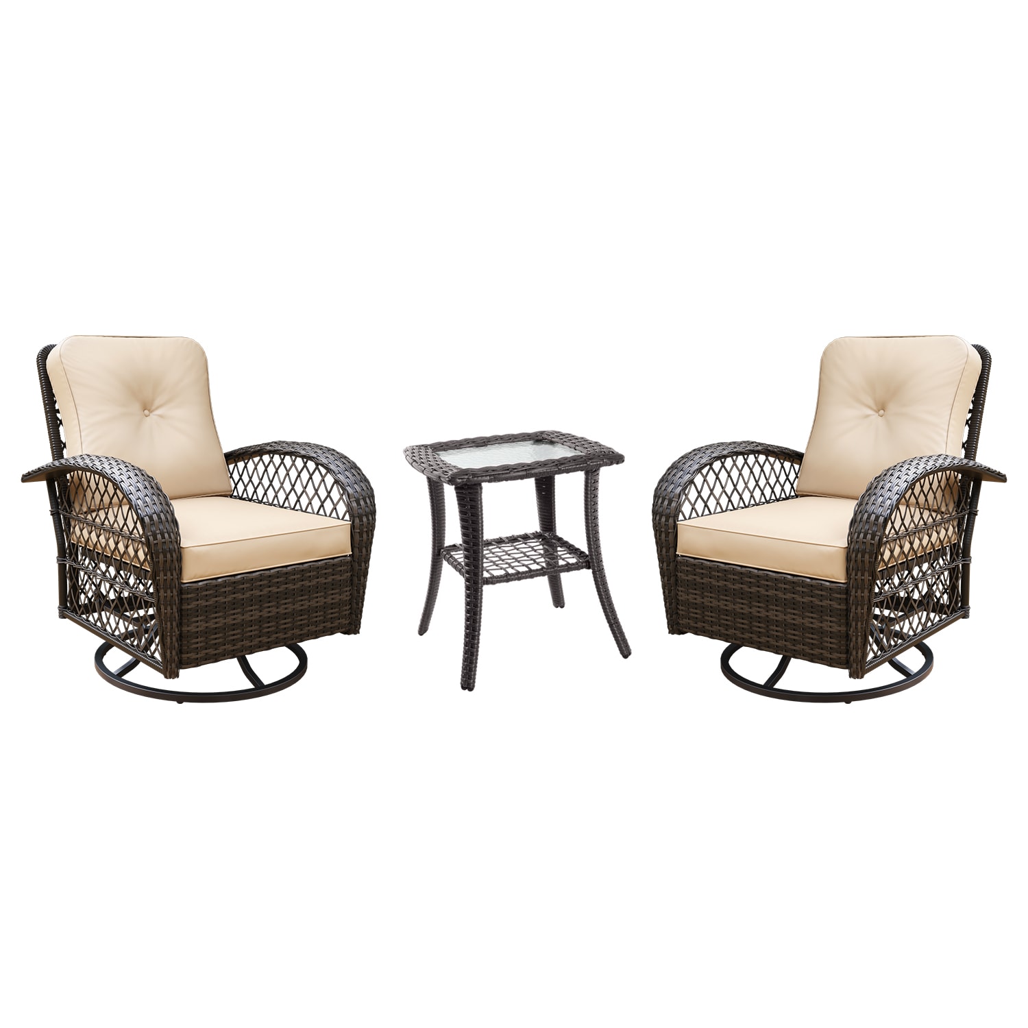 Patio Watcher LHY-B-BEIGE-CJ Patio-Conversation-Sets - View #2
