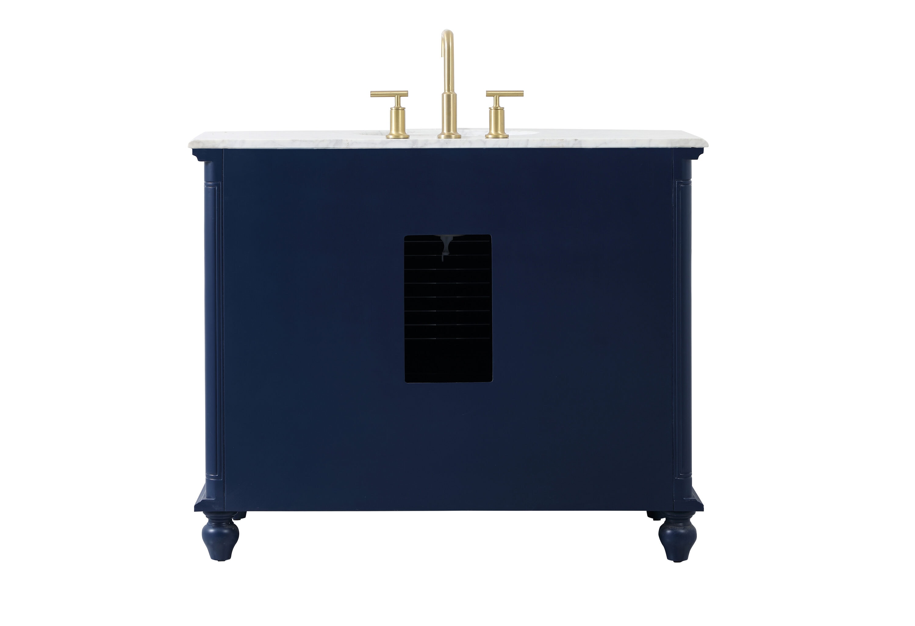 Rhodes 42" Blue Solid Wood Single Bathroom Vanity with Marble Top
