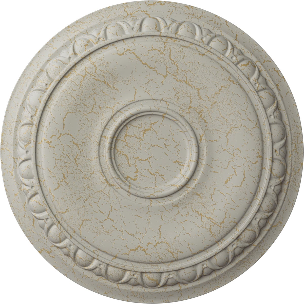 Ekena Millwork CM24CAPCC Caputo 24.25-in W x 24.25-in L Painted Pot Of Cream Crackle Polyurethane Whole Ceiling Medallion