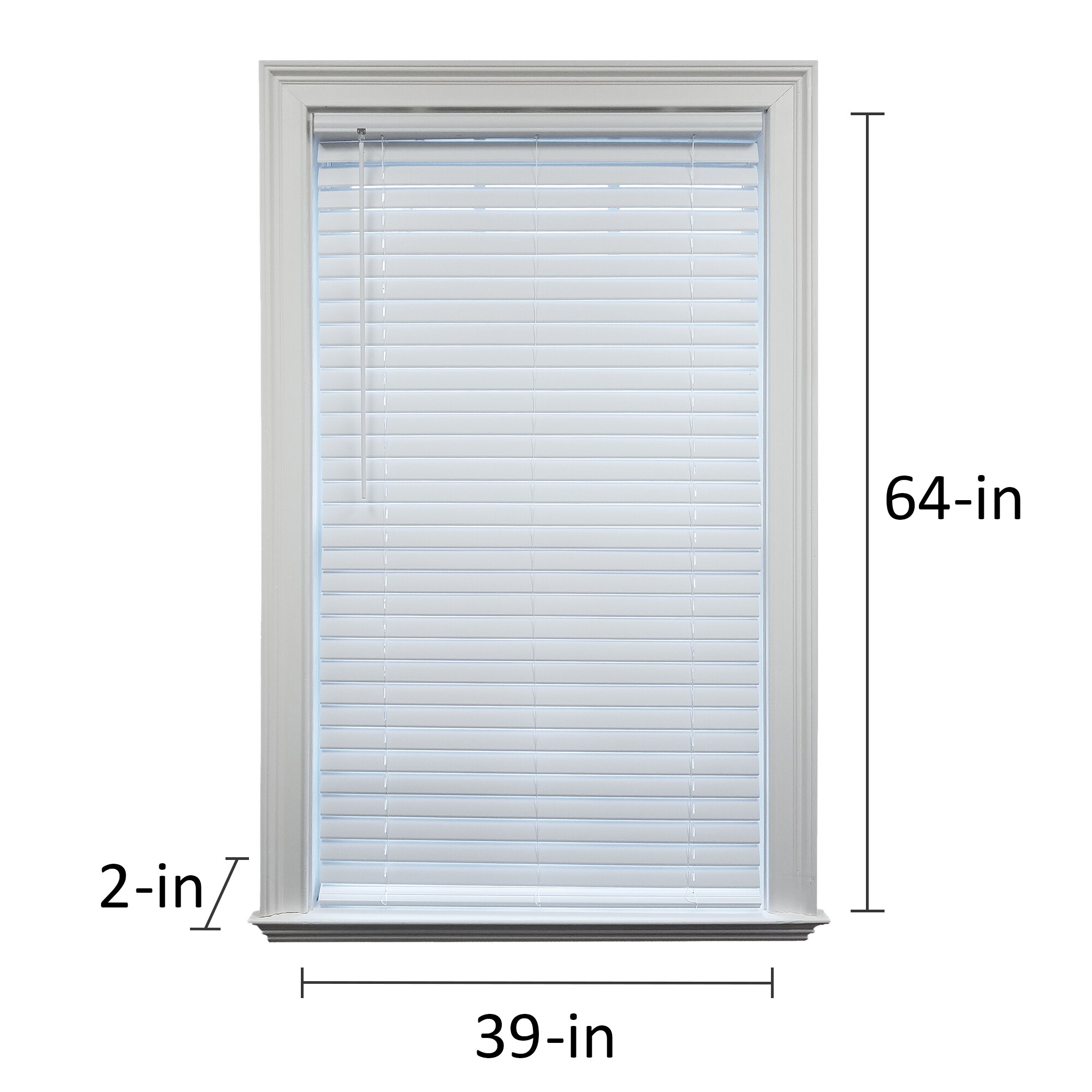 Project Source Premium 2-in Slat Width 39-in X 64-in Cordless White ...