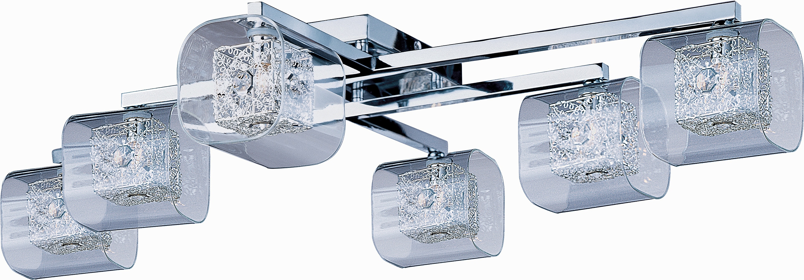 Pyramid Creations 7000229 6-Light 39-in Polished Chrome Flush Mount Light