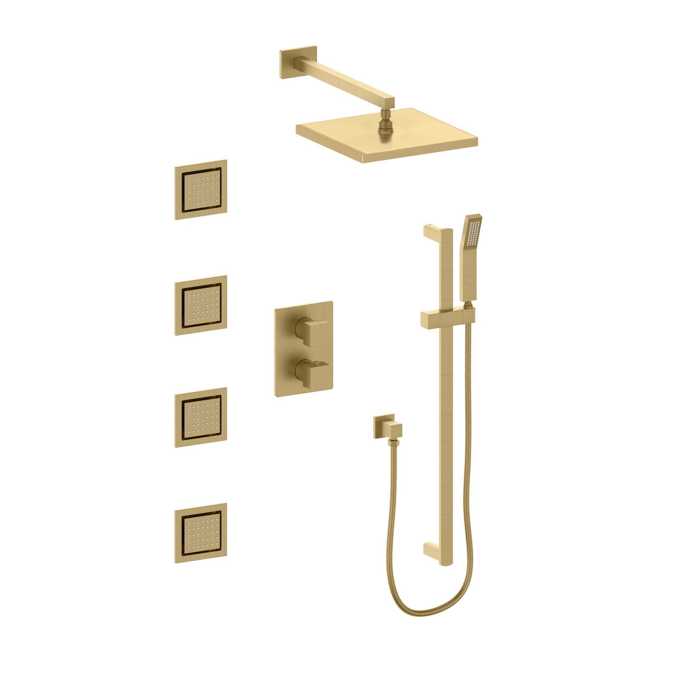 ZLINE KITCHEN & BATH CBY-SHS-T3-CB Champagne Bronze Waterfall Dual Head Shower Panel System with 2-way Diverter ( Cartridge Valve Included )