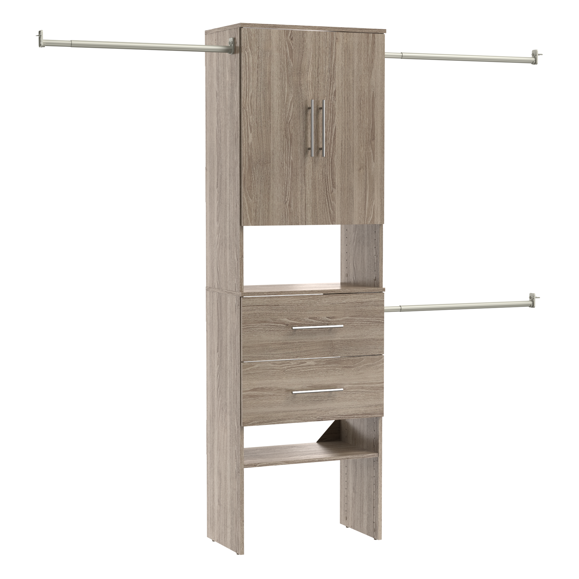 ClosetMaid 10000-04116 BrightWood Kit 8-ft to 8-ft W x 82.4-ft H Latte Solid Shelving Wood Closet System