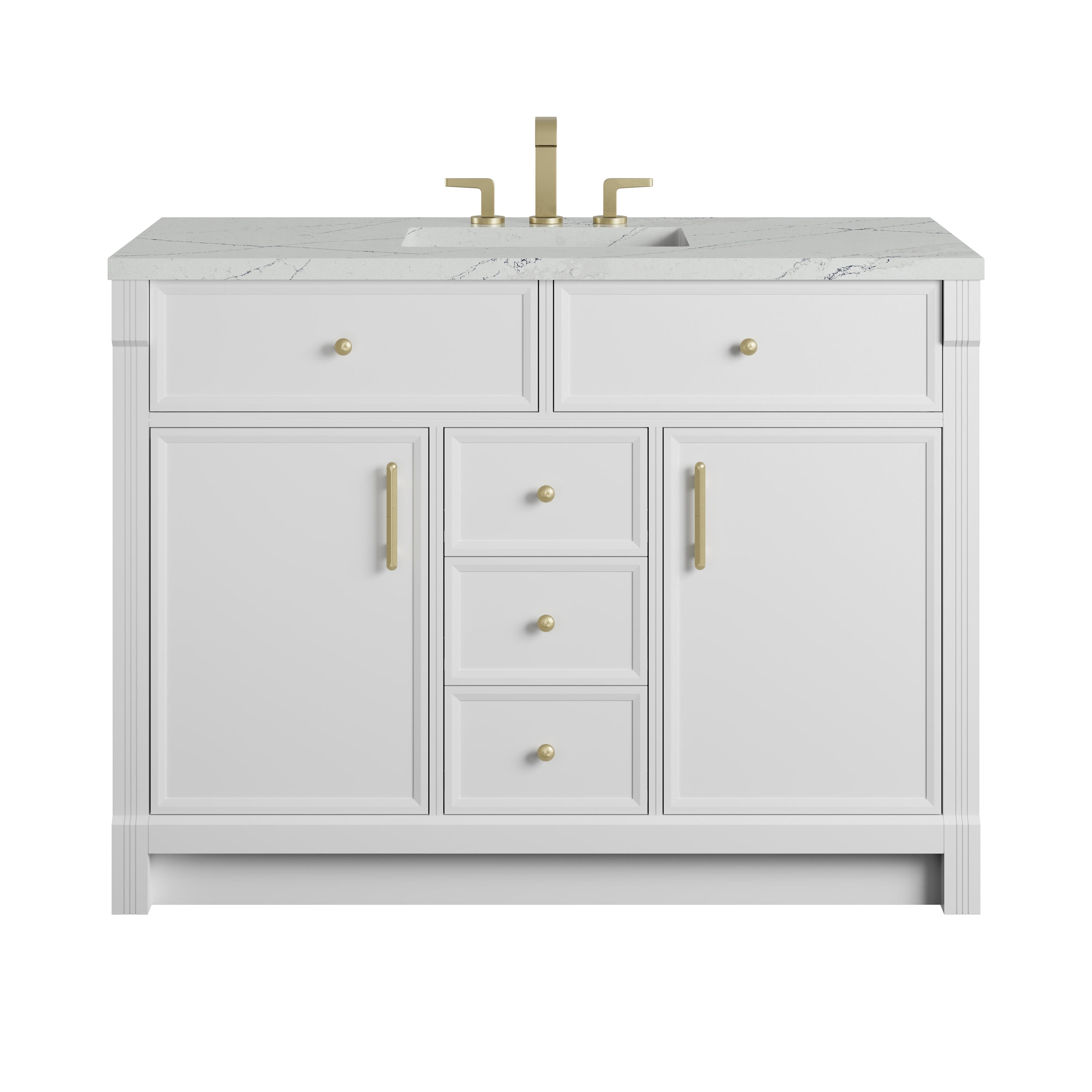 James Martin Vanities Bellshire 48-in Undermount Single Sink Bathroom Vanity