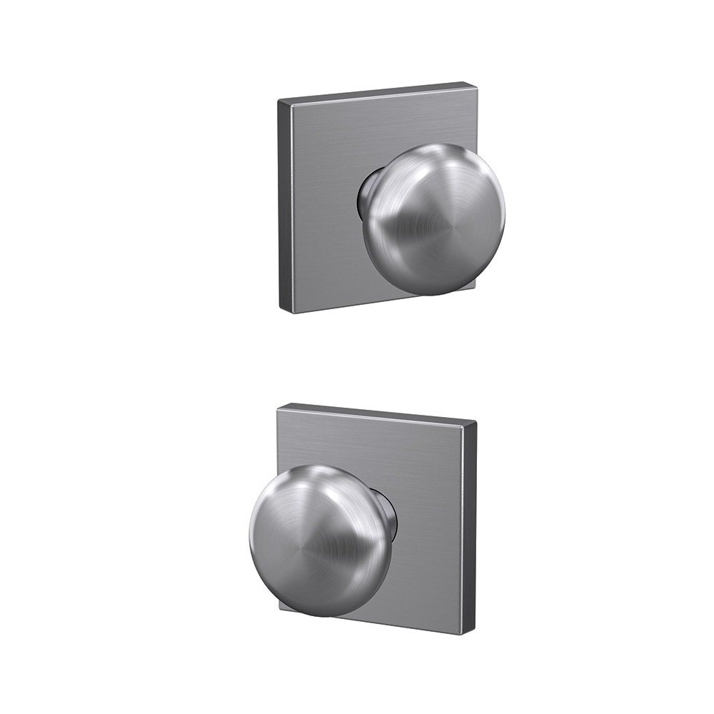 Schlage FC172 PLY 626 COL Custom Plymouth - Collins Satin Chrome Interior Hall/Closet Dummy Door Knob
