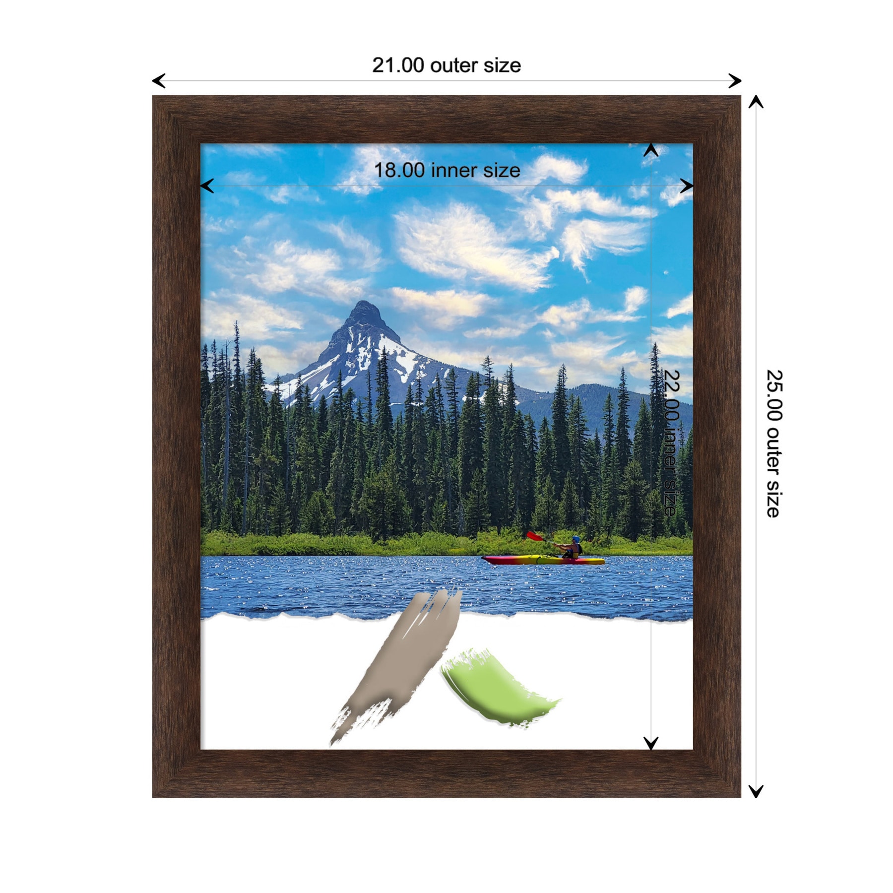 Warm Walnut Narrow Wood Picture Frame 18"x22"