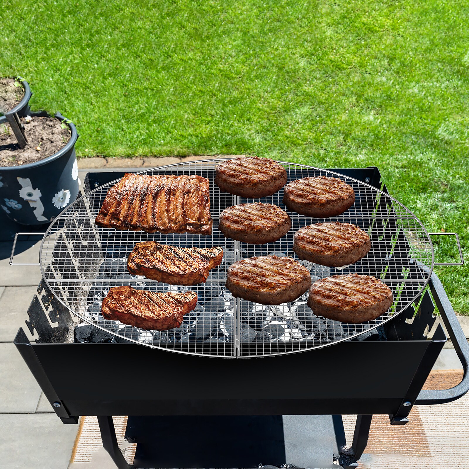 Round stainless steel online grill grates