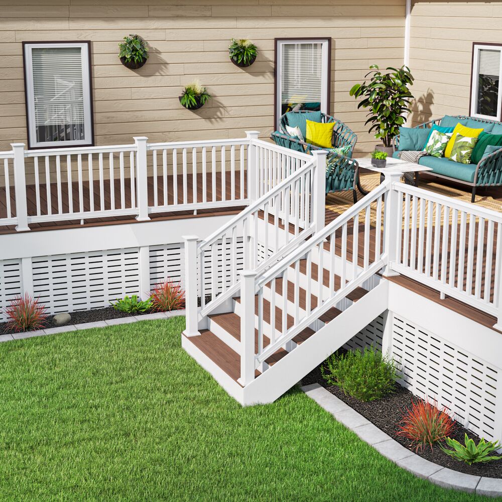 Freedom Bella Premier Series 8-ft x 3-in x 3.5-ft White Vinyl Deck ...