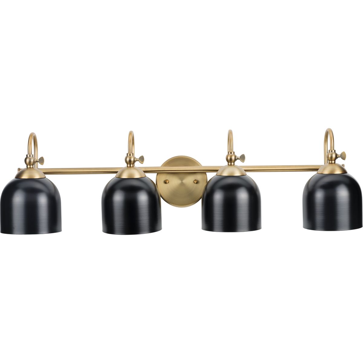 Dalton 33'' Black and Brass 4-Light Dimmable Vanity Fixture