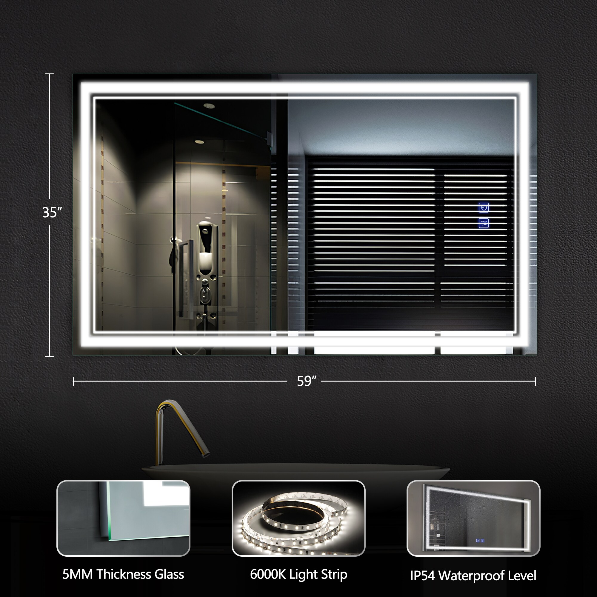 Dovelina LS-A-MR03078 Framed-Bath-Mirrors - View #8
