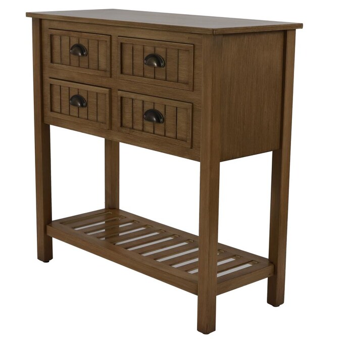 Decor Therapy Honey Pine Vintage, Vanity Console Table With Drawers