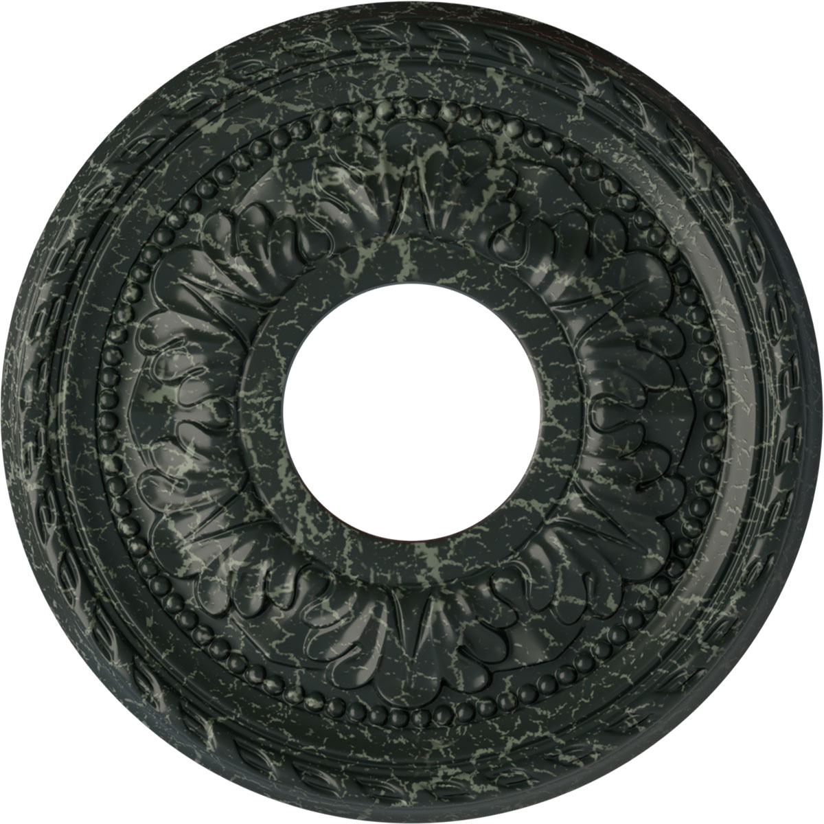 Ekena Millwork CM11PMPTC Palmetto 11.375-in W x 11.375-in L Painted Turtle Crackle Polyurethane Whole Ceiling Medallion