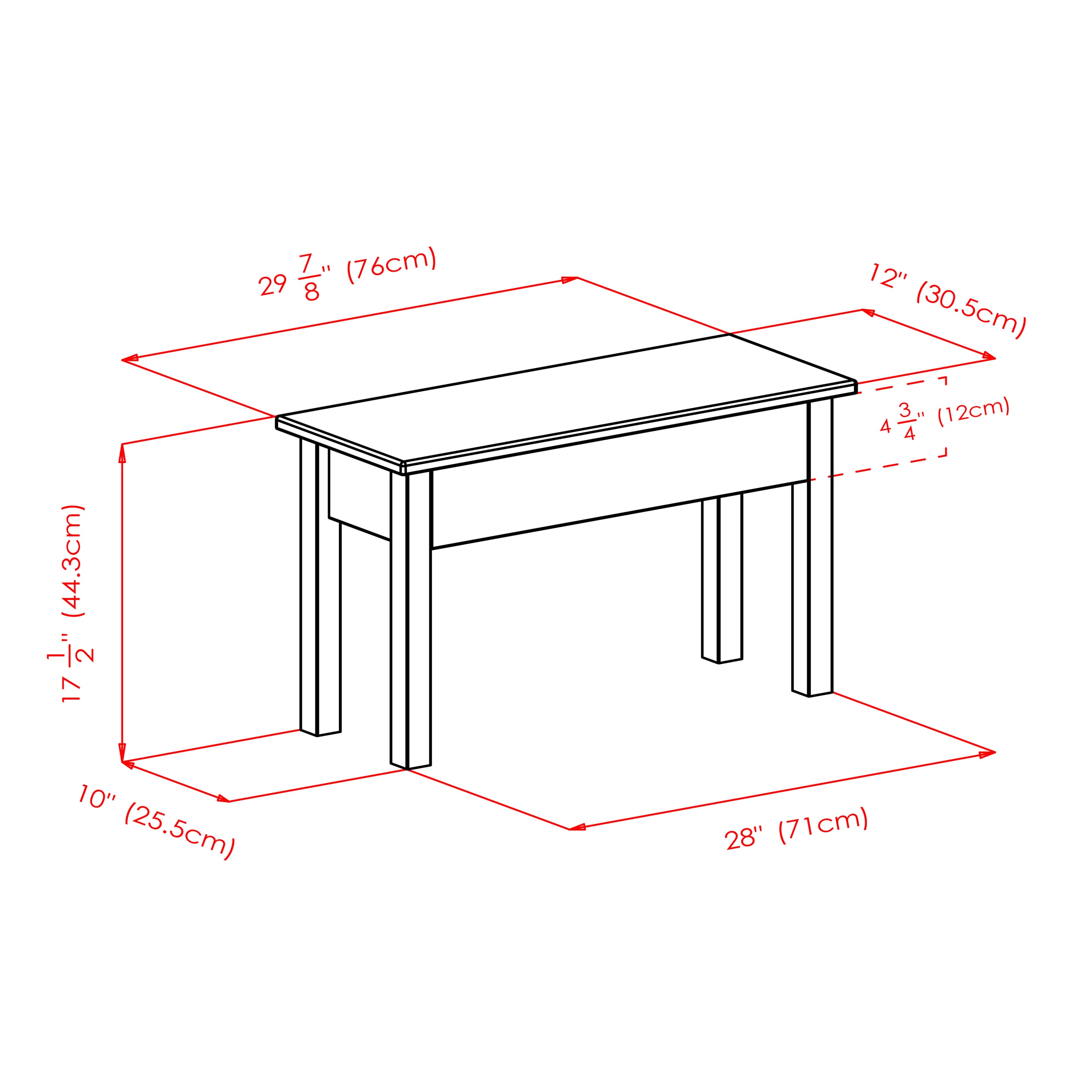 Walnut Medium Wood Storage Bench for Entryway
