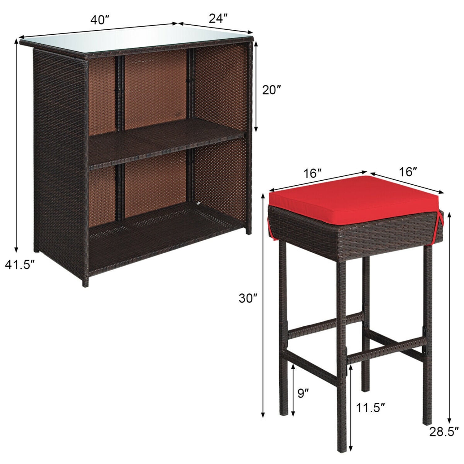 WELLFOR OUG68745RE Patio-Dining-Sets - View #2