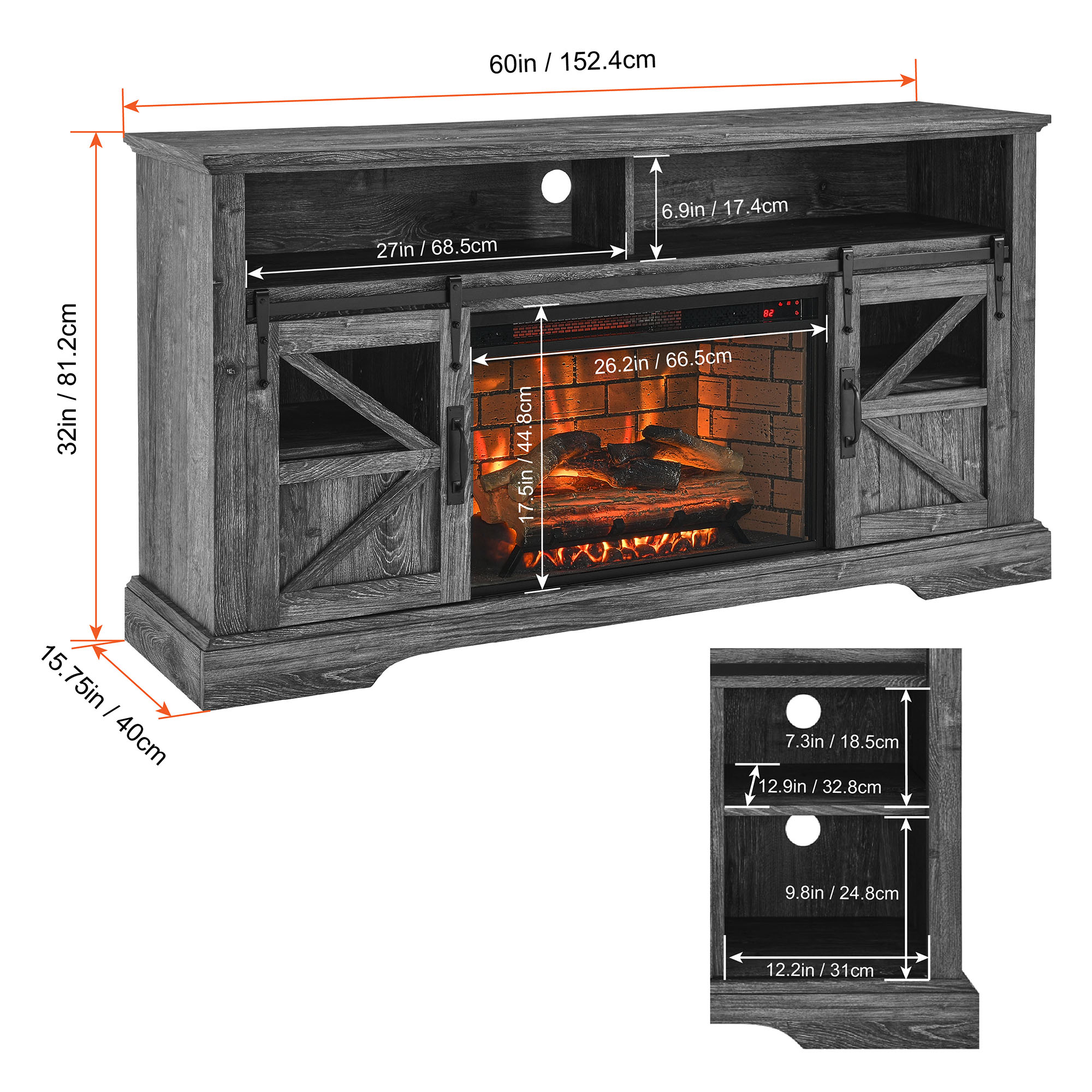 SINOFURN SYC070010GY Electric-Fireplaces - View #5