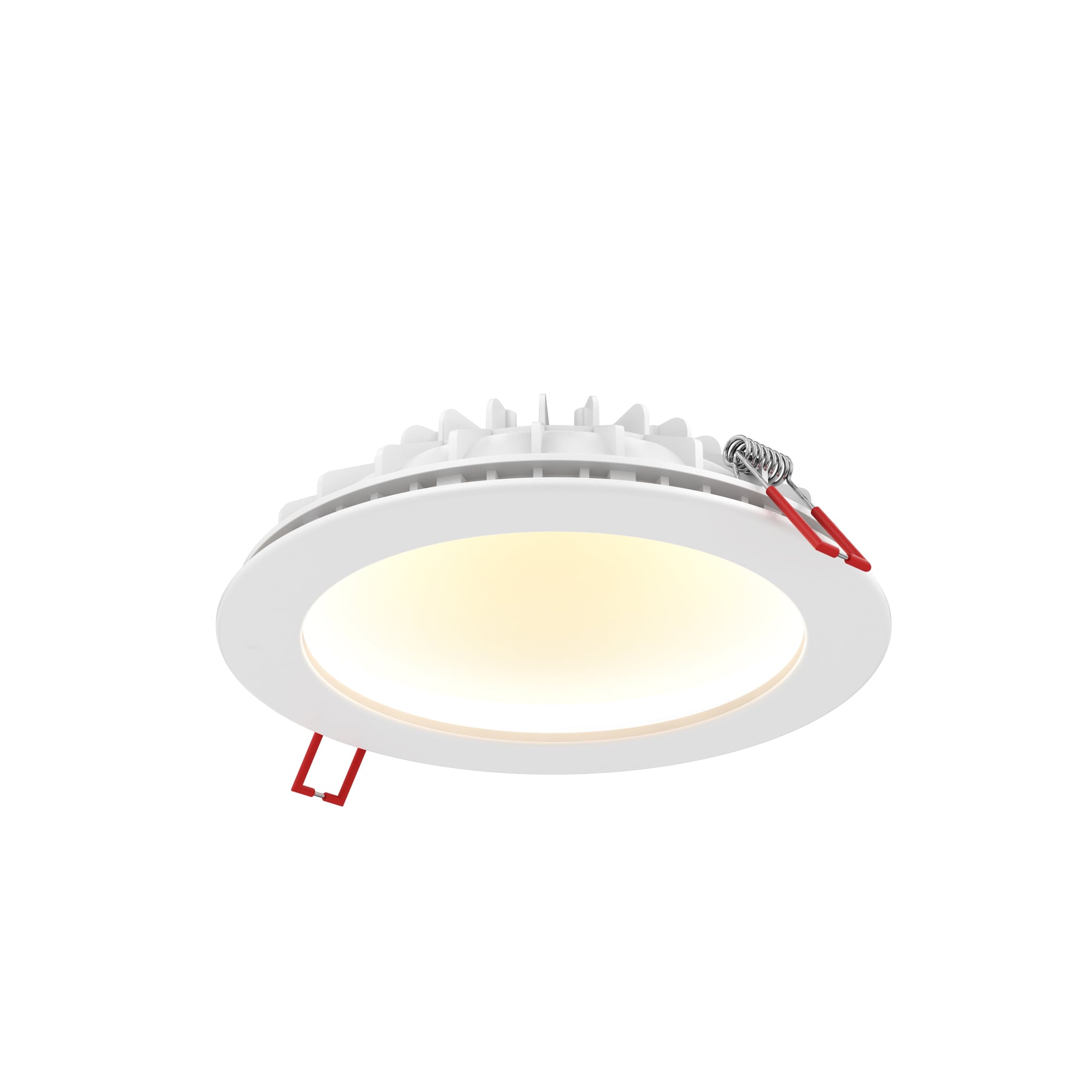 DALS Lighting IND6-DW-WH White 750 -Lumens Soft White Round Dimmable LED Canless Damp rated Recessed Downlight