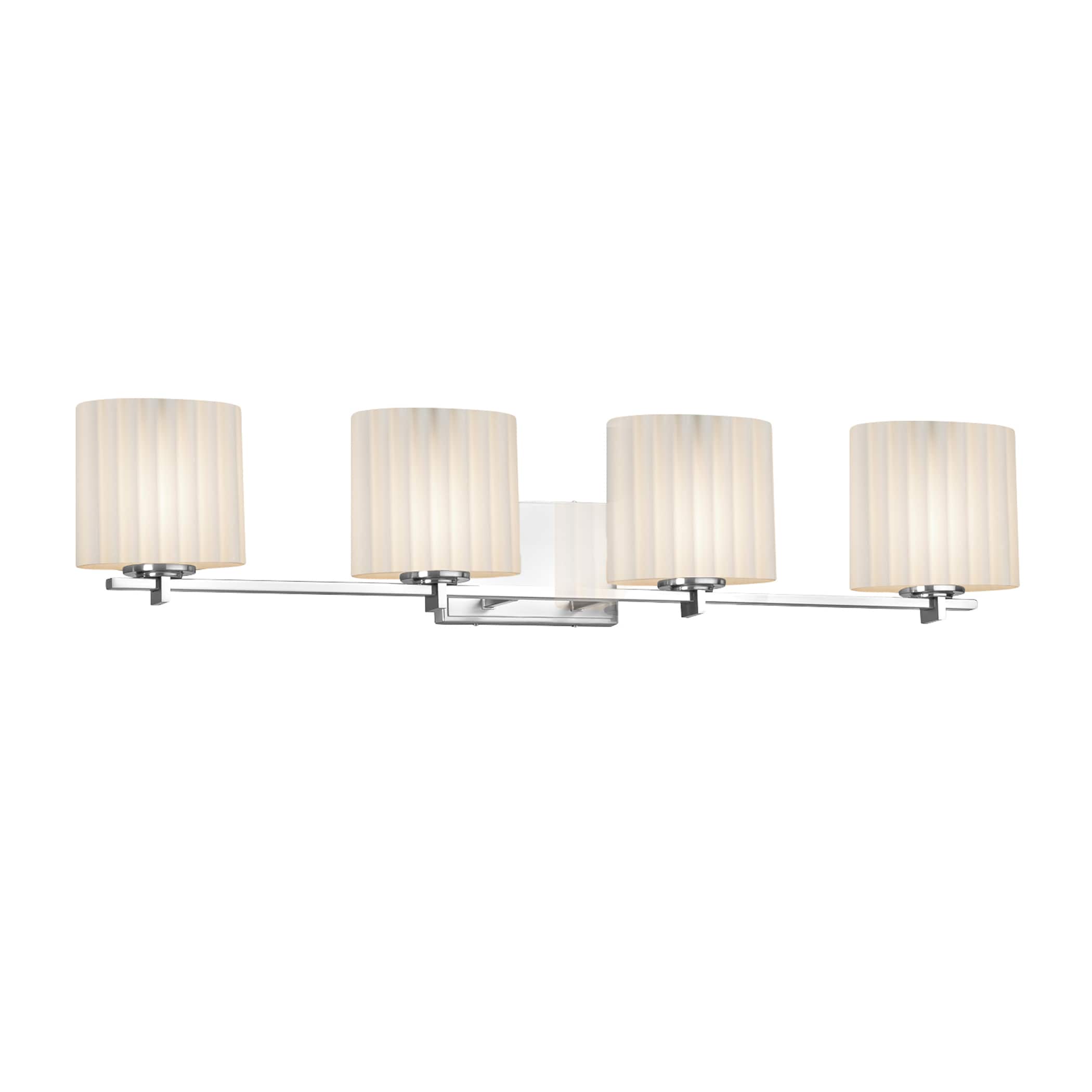 Justice Design Group POR-8444-30-PLET-CR Limoges 36.75-in 4-Light Polished Chrome Transitional Vanity Light