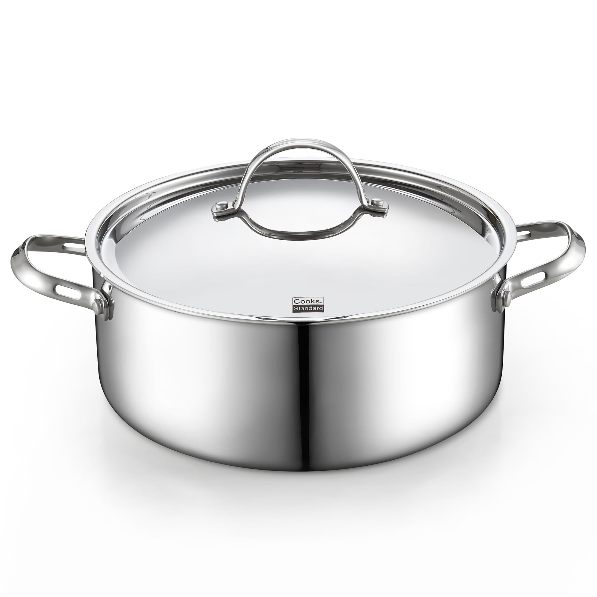Cooks Standard  7-Quart Multi-Ply Stainless Steel Stock Pot with Lid - Induction Compatible Cookware