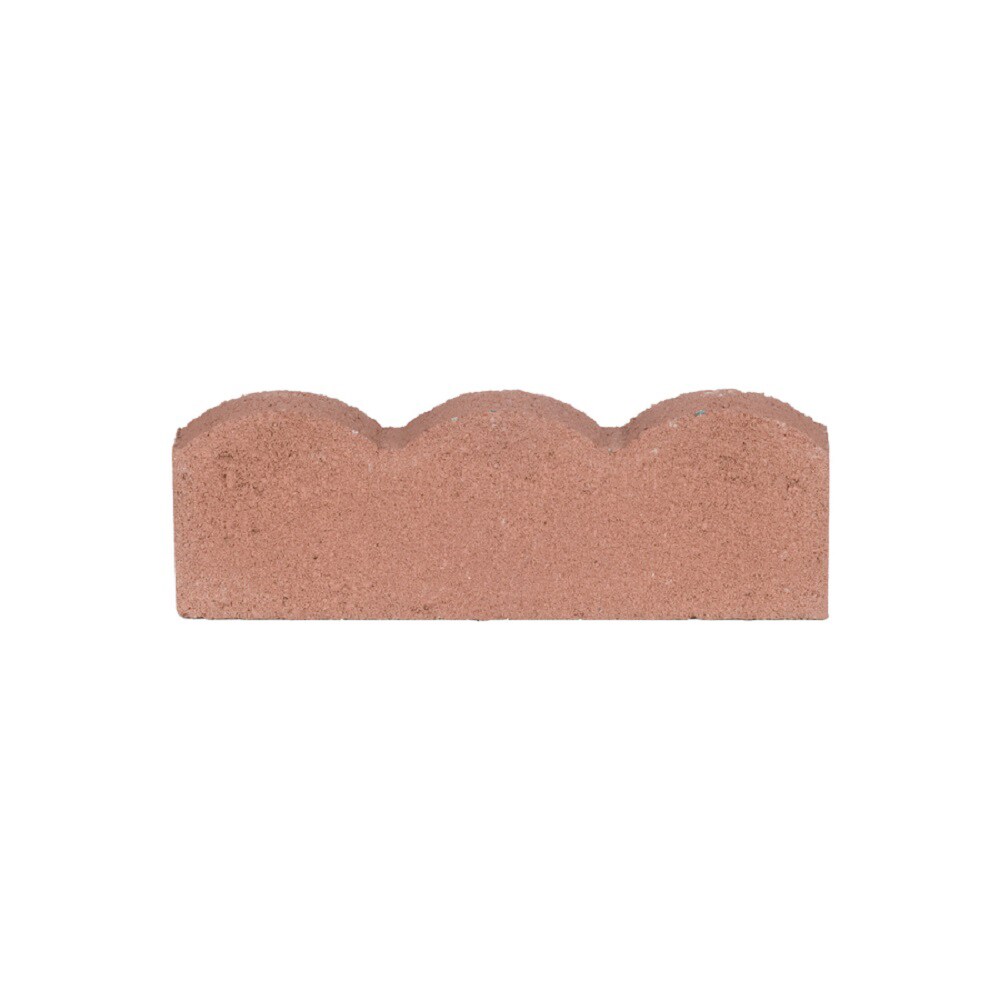 Scalloped 2-in L x 16-in W x 6-in H Red Concrete Straight Edging Stone