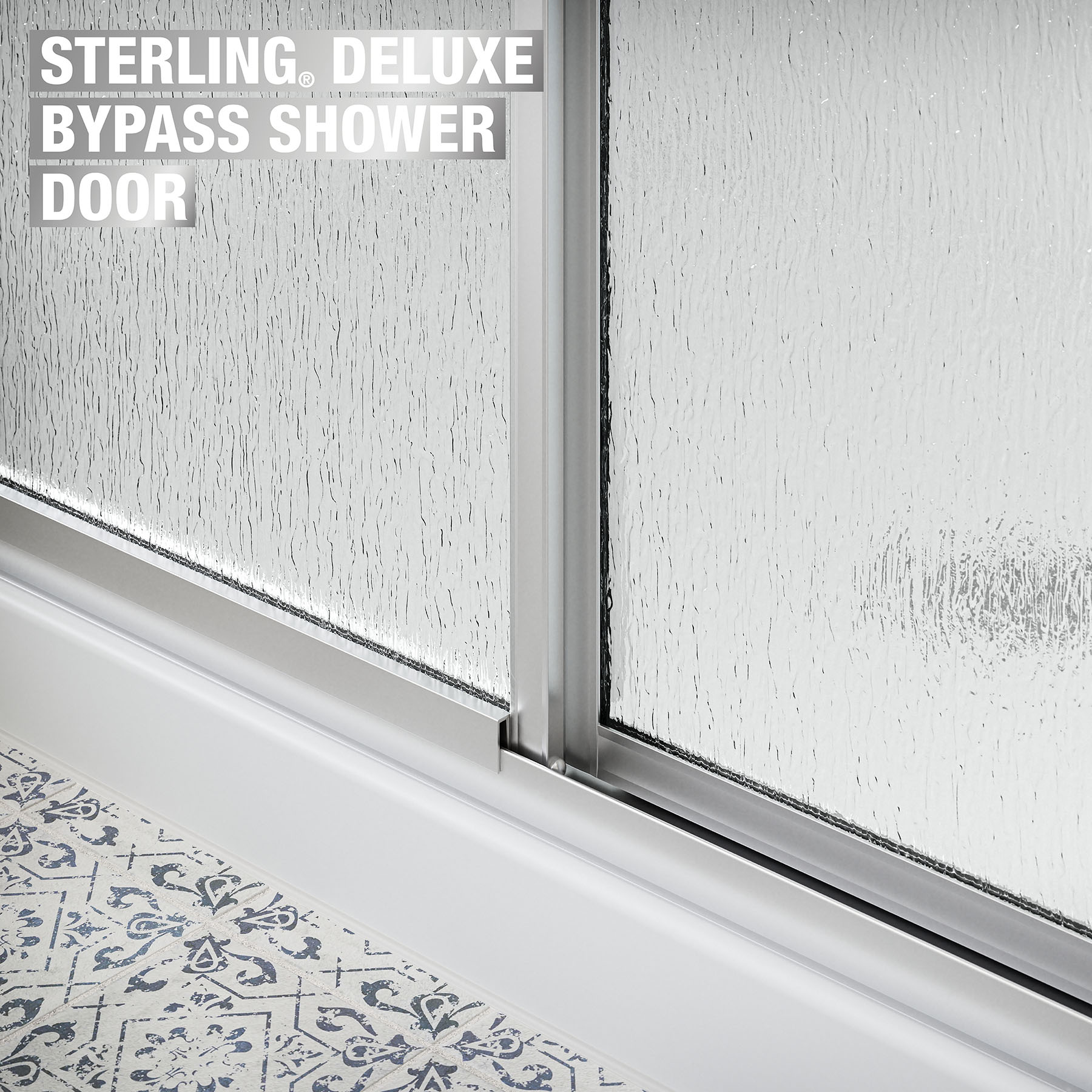 STERLING Deluxe 44-48 in. x 70 in. Framed Sliding Shower Door in Silver  with Rain Glass Texture 5976-48S - The Home Depot