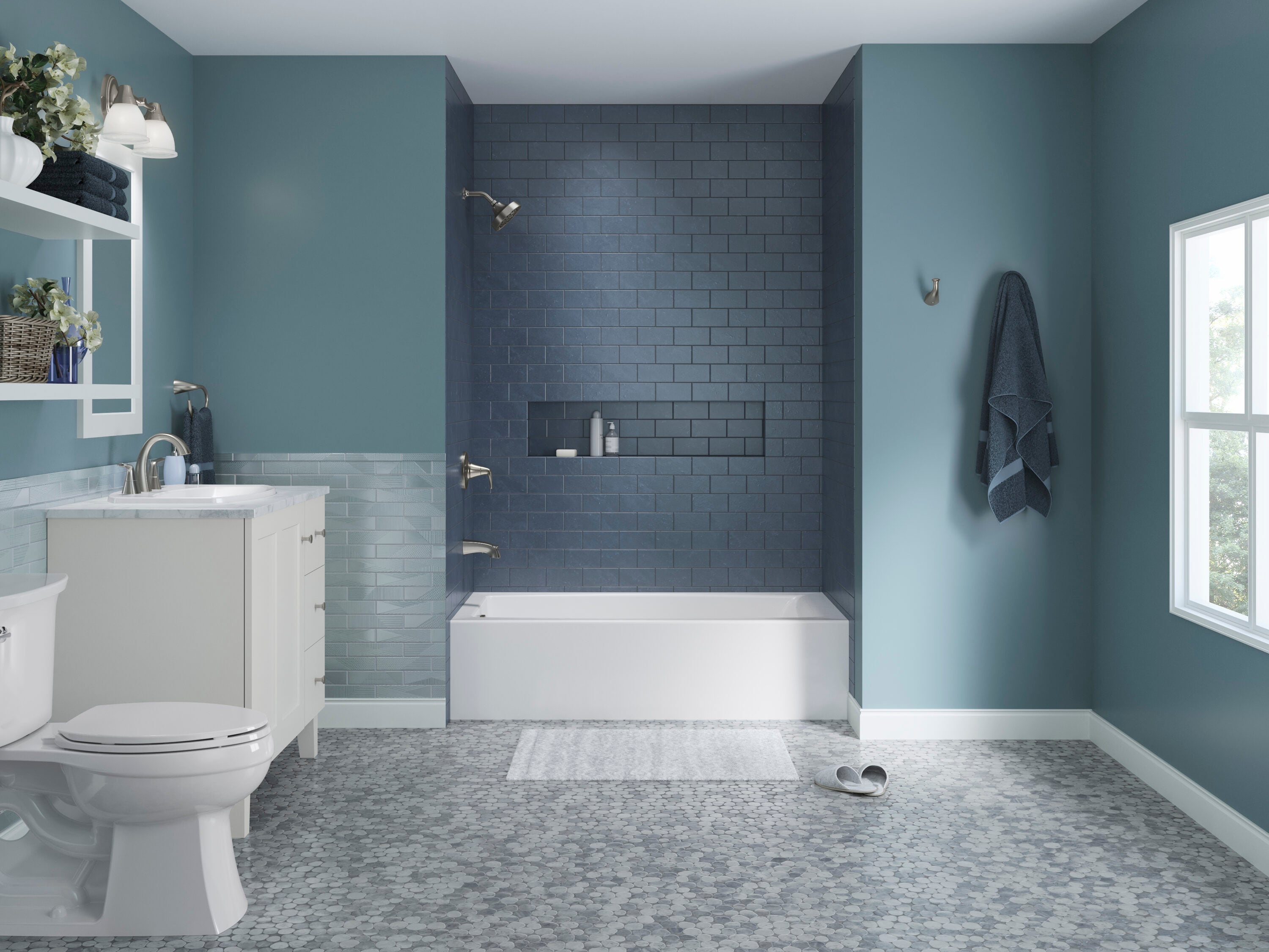 White Acrylic 60" x 30" Alcove Bath with Integral Apron