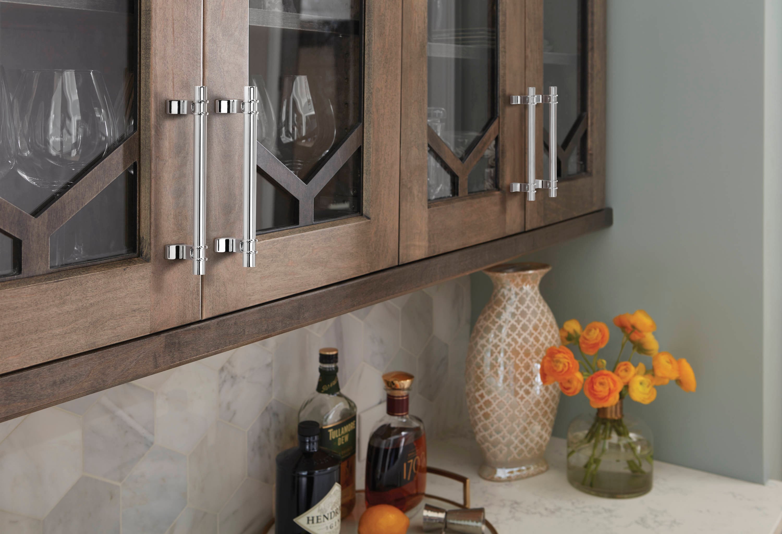 Polished Chrome 5-1/16" Modern Industrial Cabinet Pull