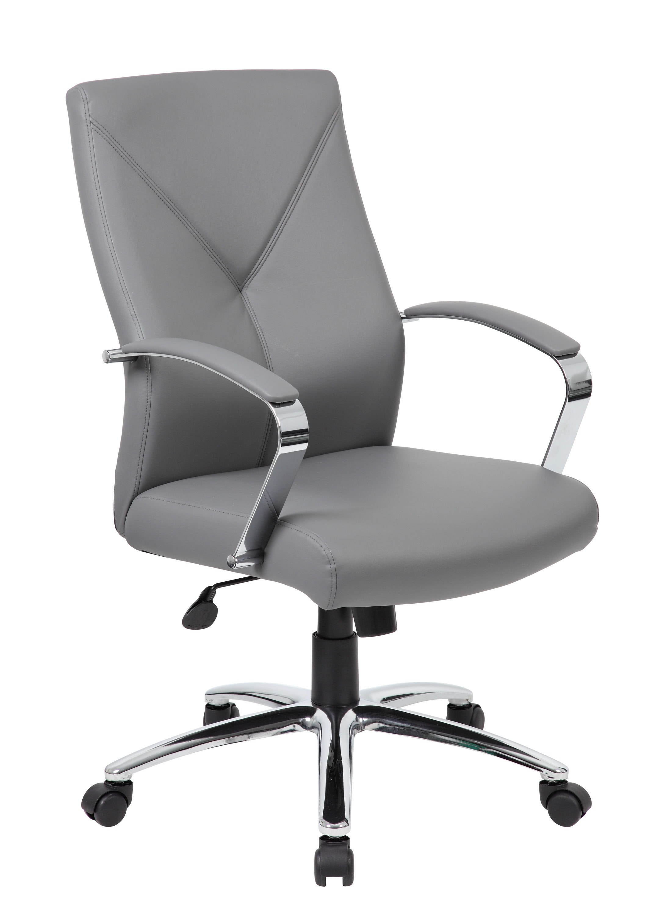 Boss Office Products B10101-GY Grey Contemporary Ergonomic Adjustable Height Swivel Upholstered Executive Chair