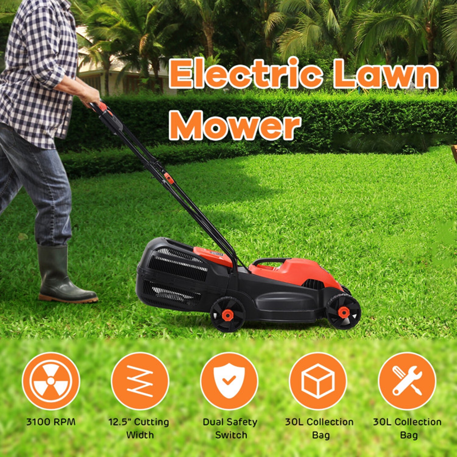 Mondawe MO-ET279RE3P Push-Mower-Electric - View #9