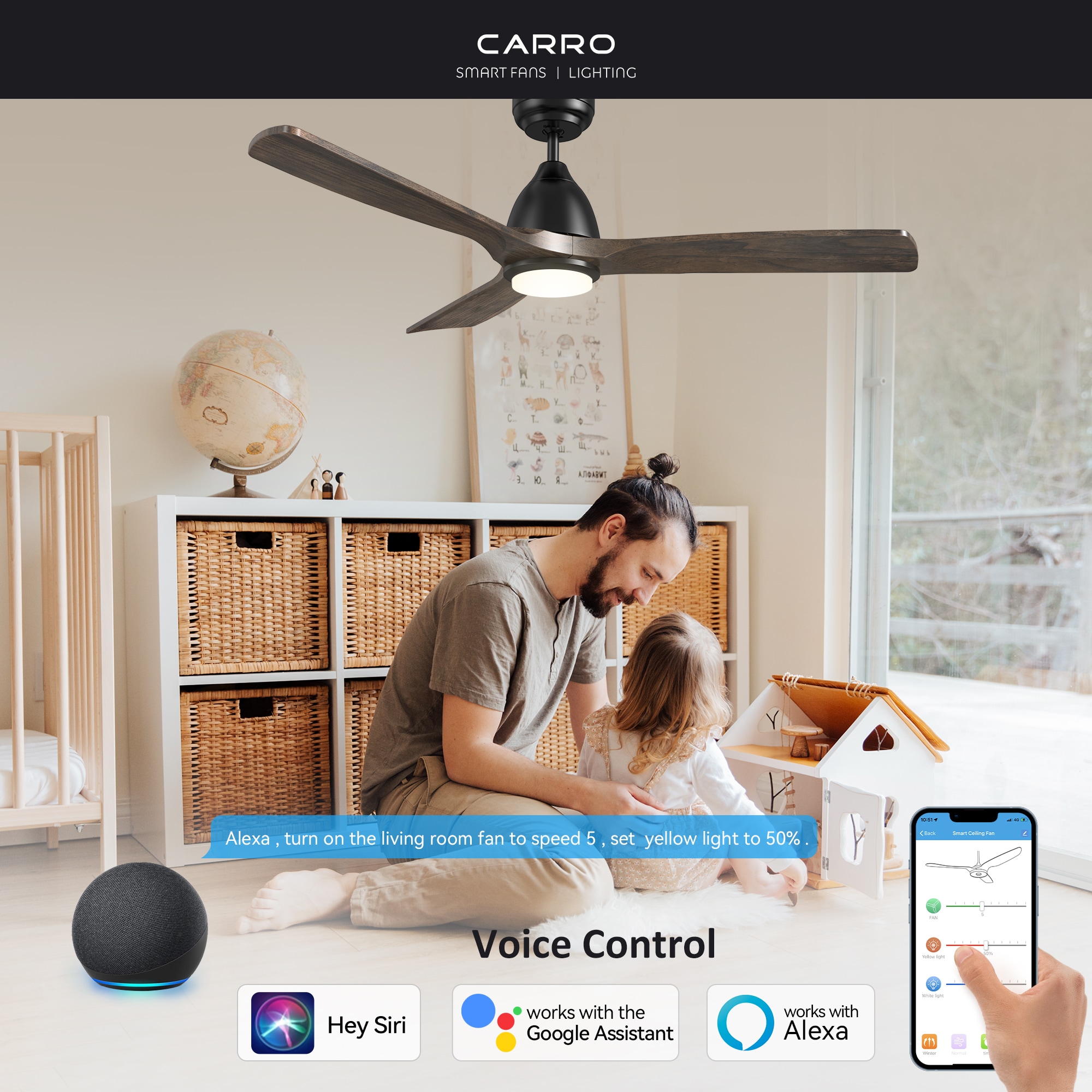 CARRO USA LS483N3-L11-BM3-1 Ceiling-Fans - View #2