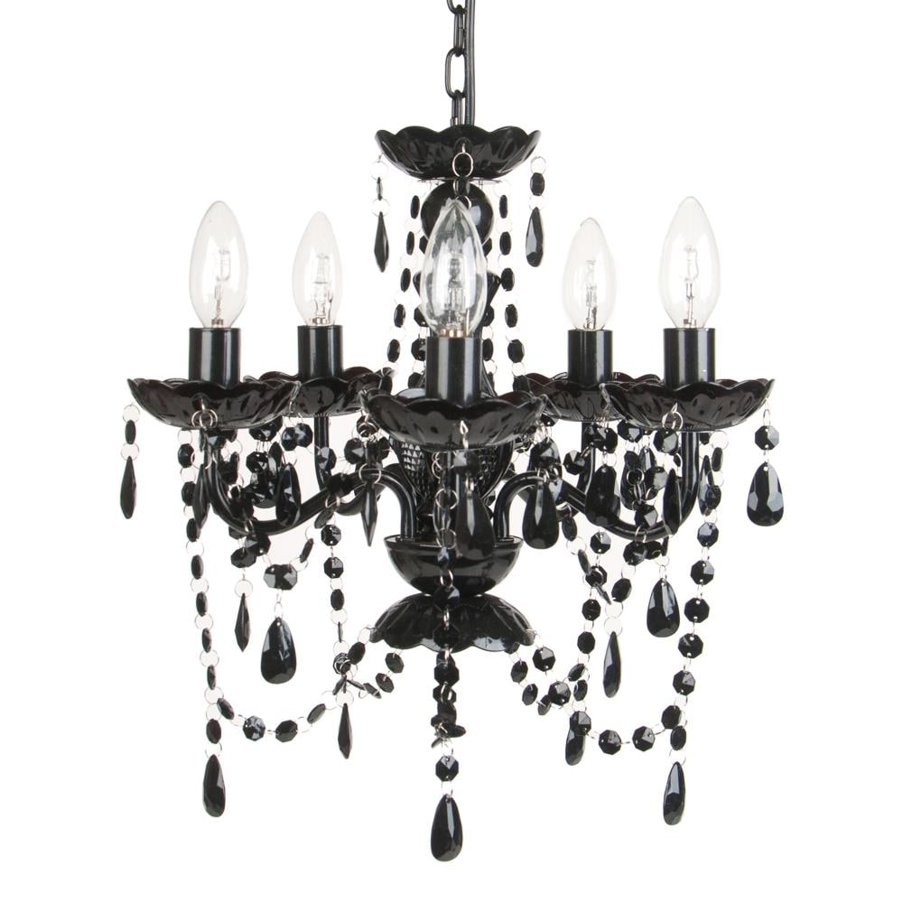 Tadpoles 4-Light Black Vintage Plug-in Dry Rated Chandelier in the