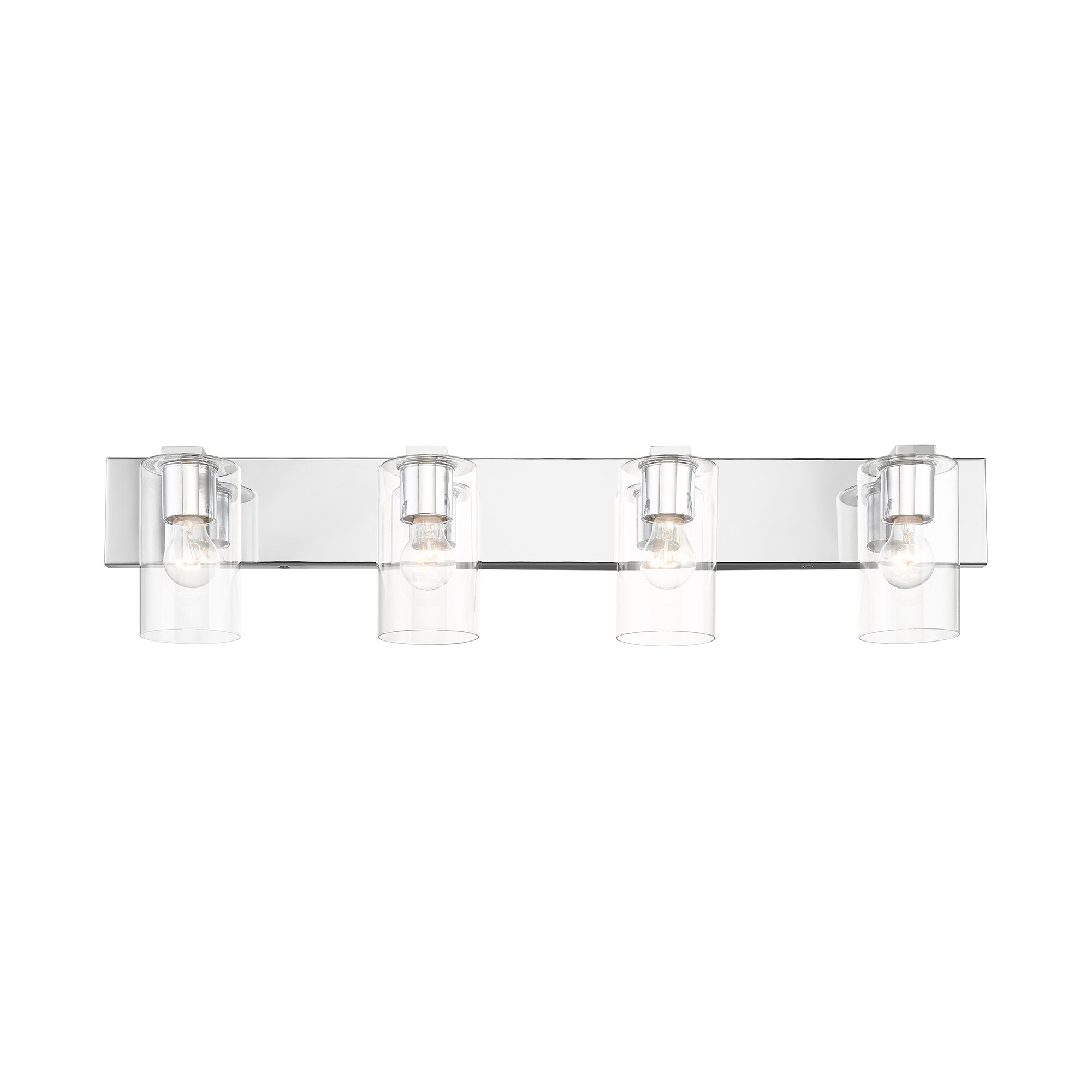 Zurich 4-Light Polished Chrome Vanity with Clear Glass